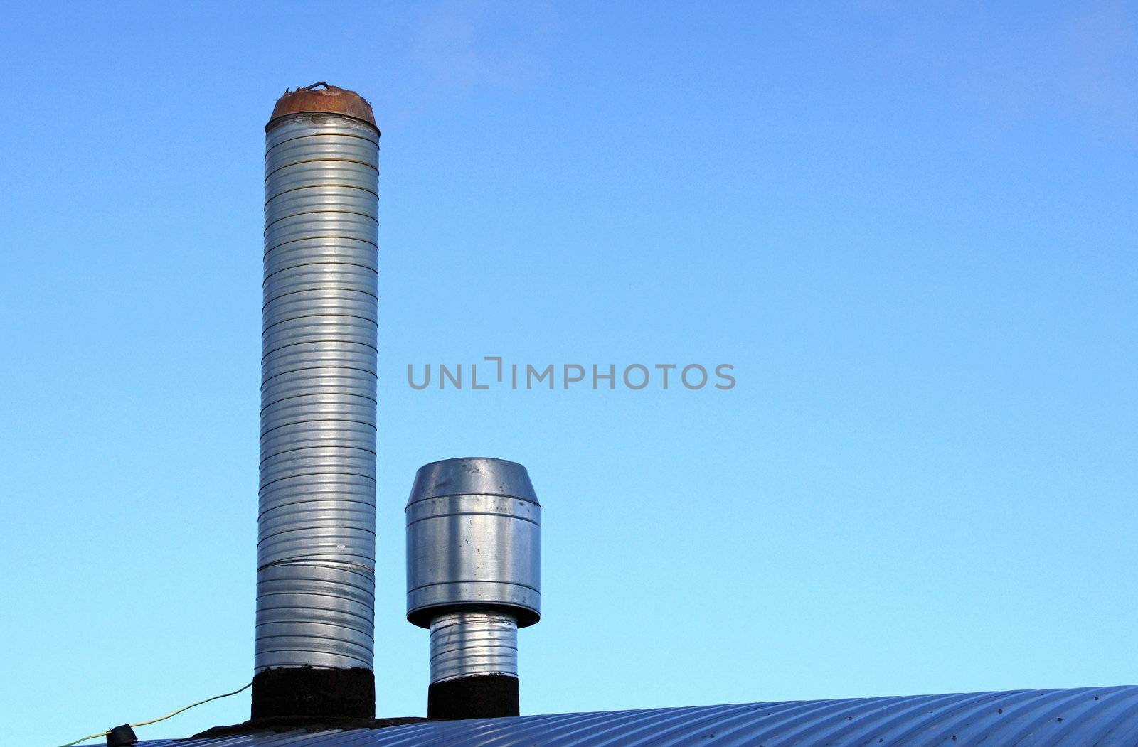 The stream of fresh air acts from a roof