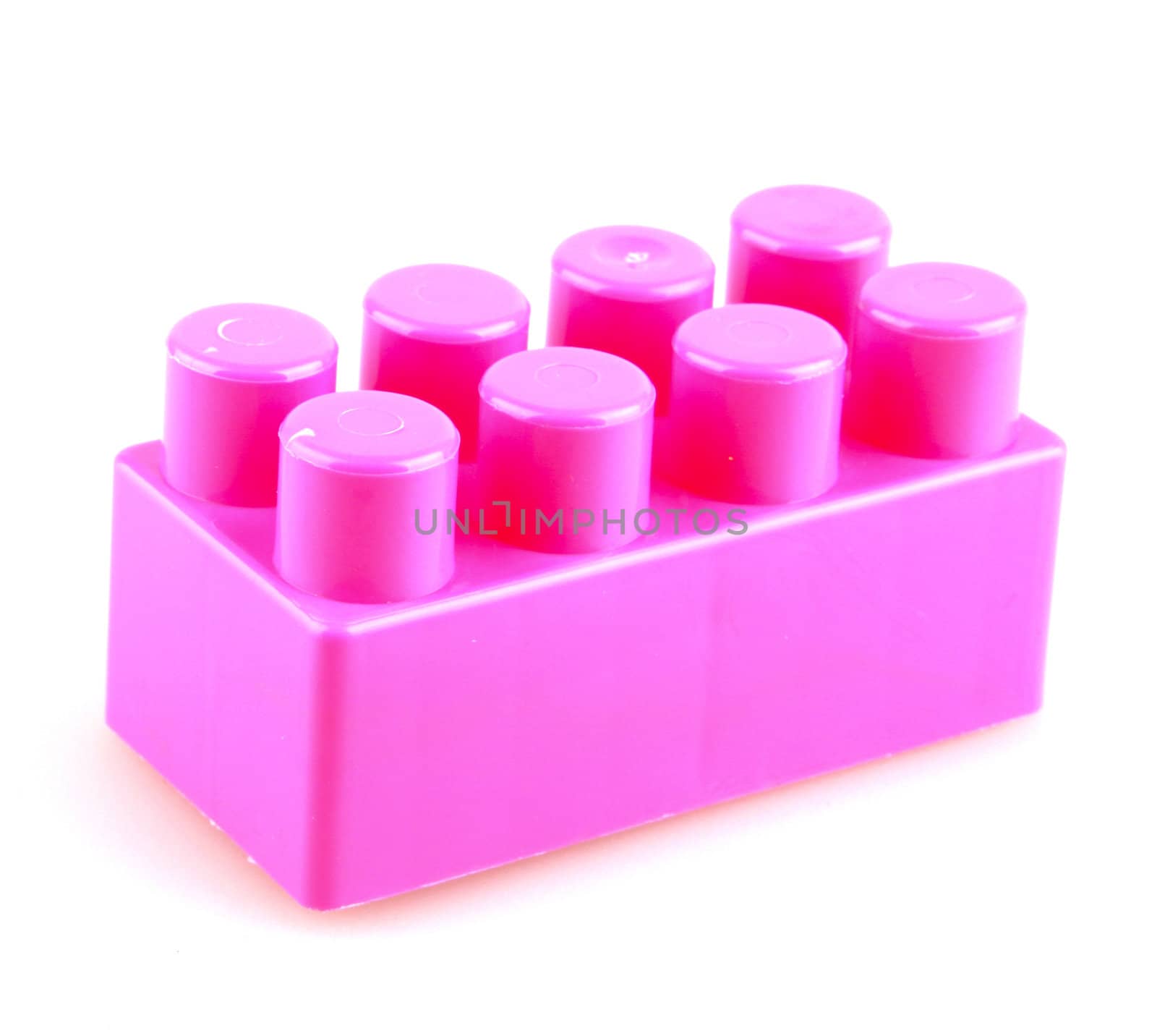 Plastic building blocks on a white background