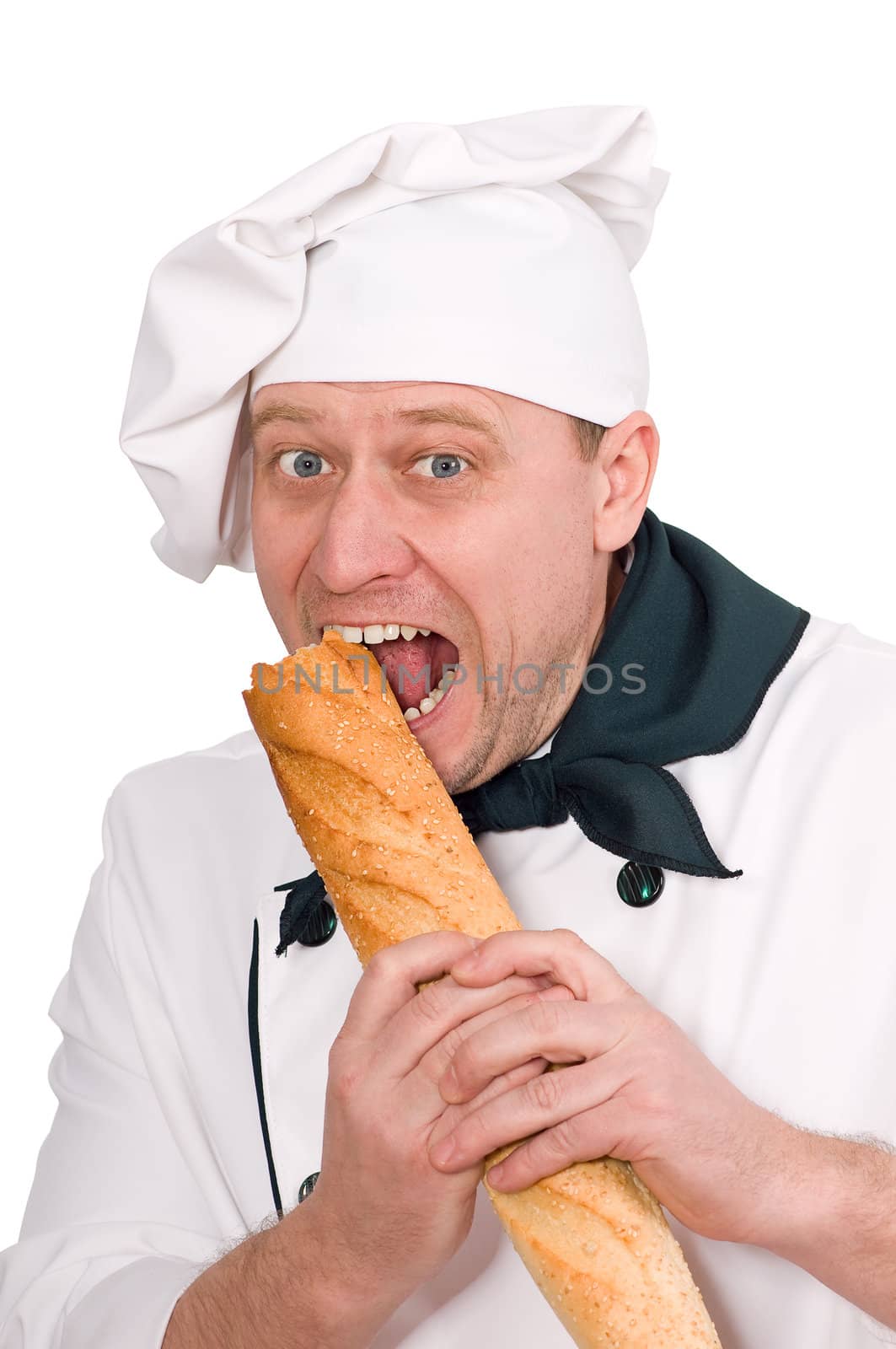 funny chef with loaf by uriy2007