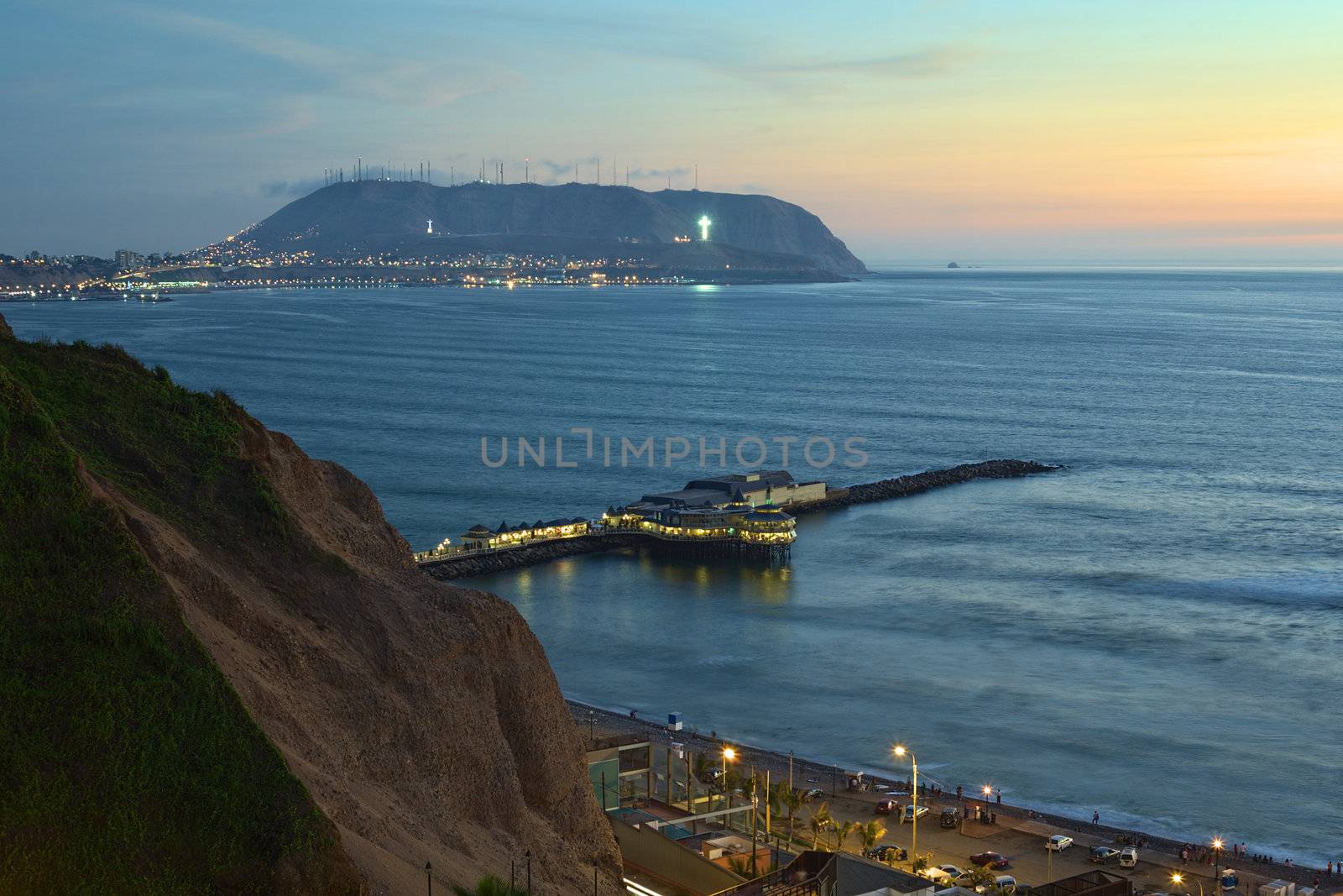 The Coastline of Lima, Peru at Twilight by ildi