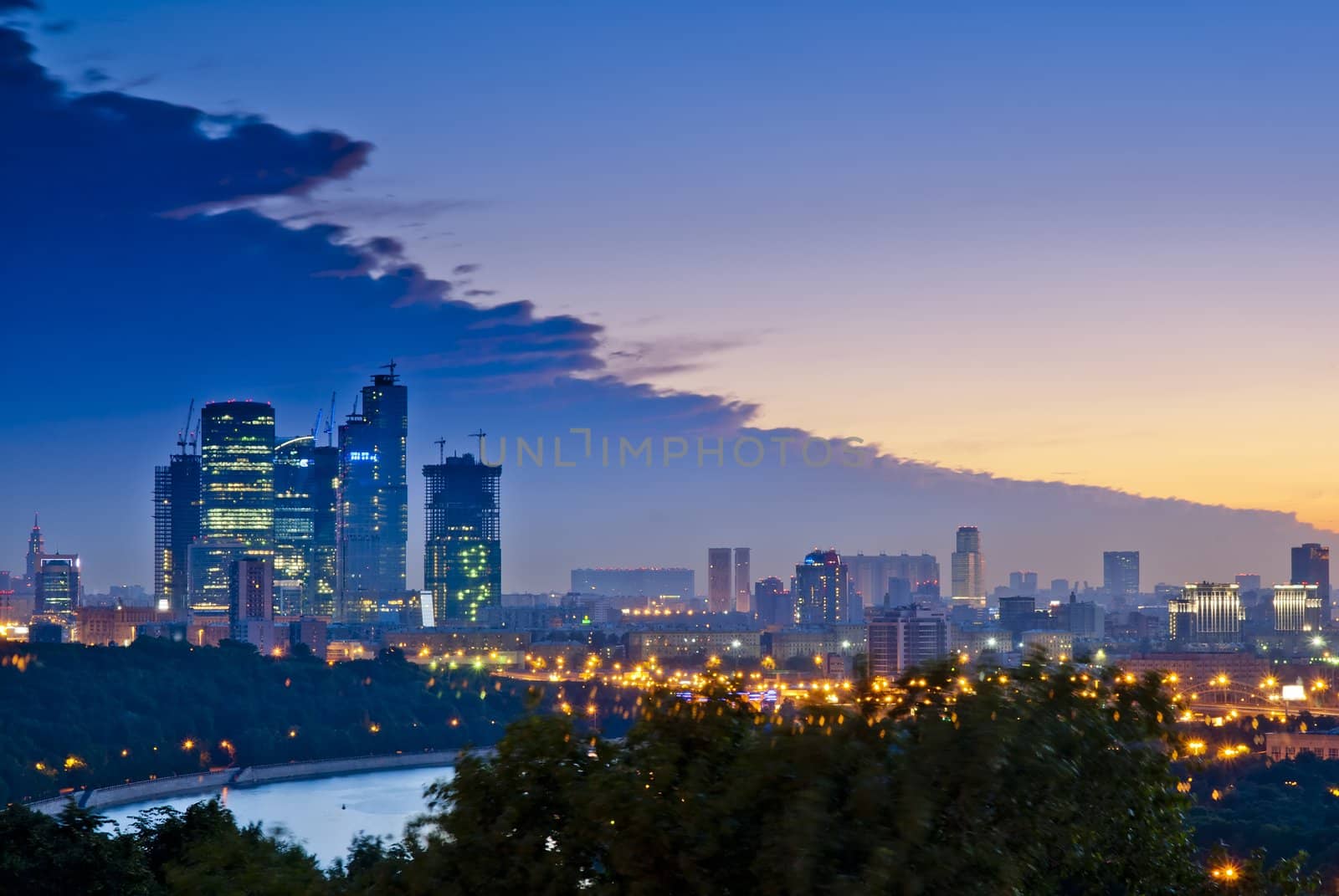 Evening Moscow City, the view from Sparrow Hills by kosmsos111