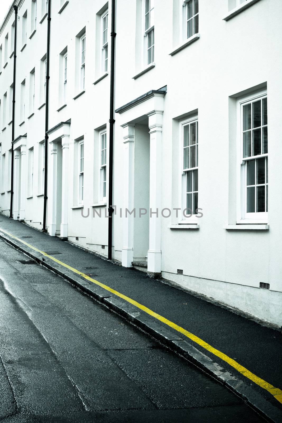 Row of elegant town houses in Guernsey�