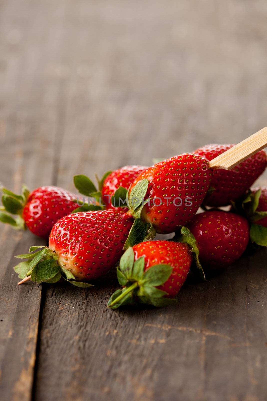 Strawberries on a stick make a healthy snack