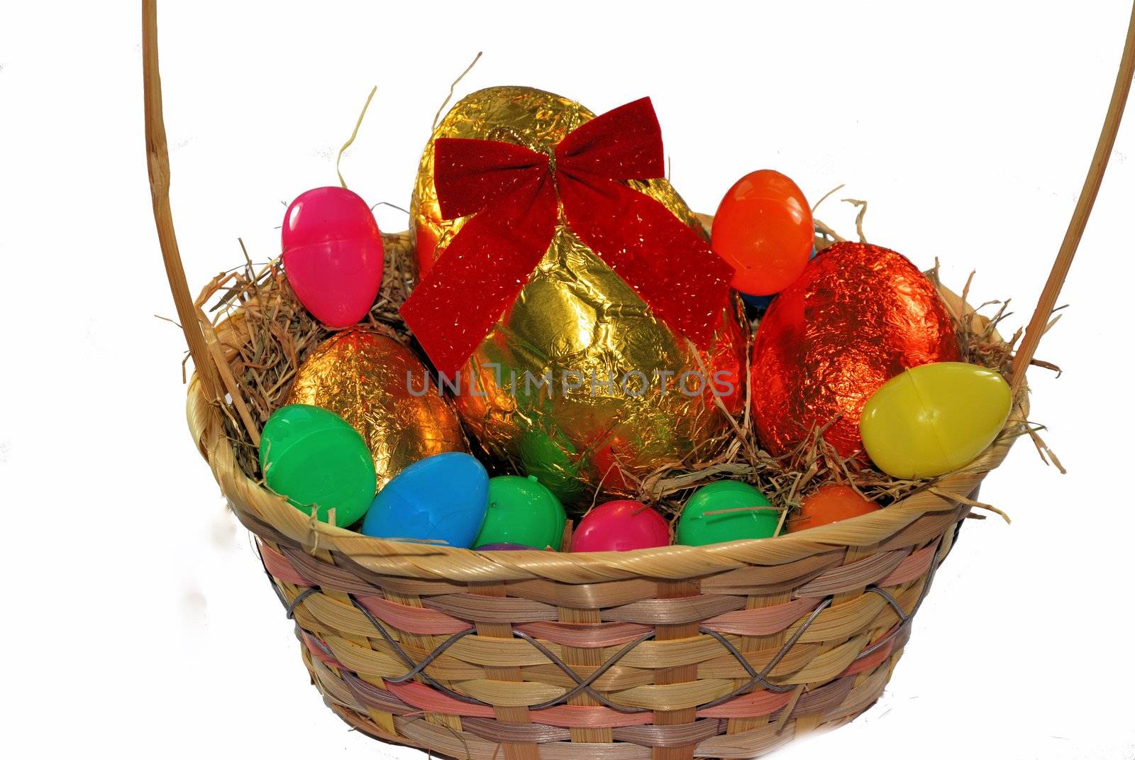 Easter basket full of eggs