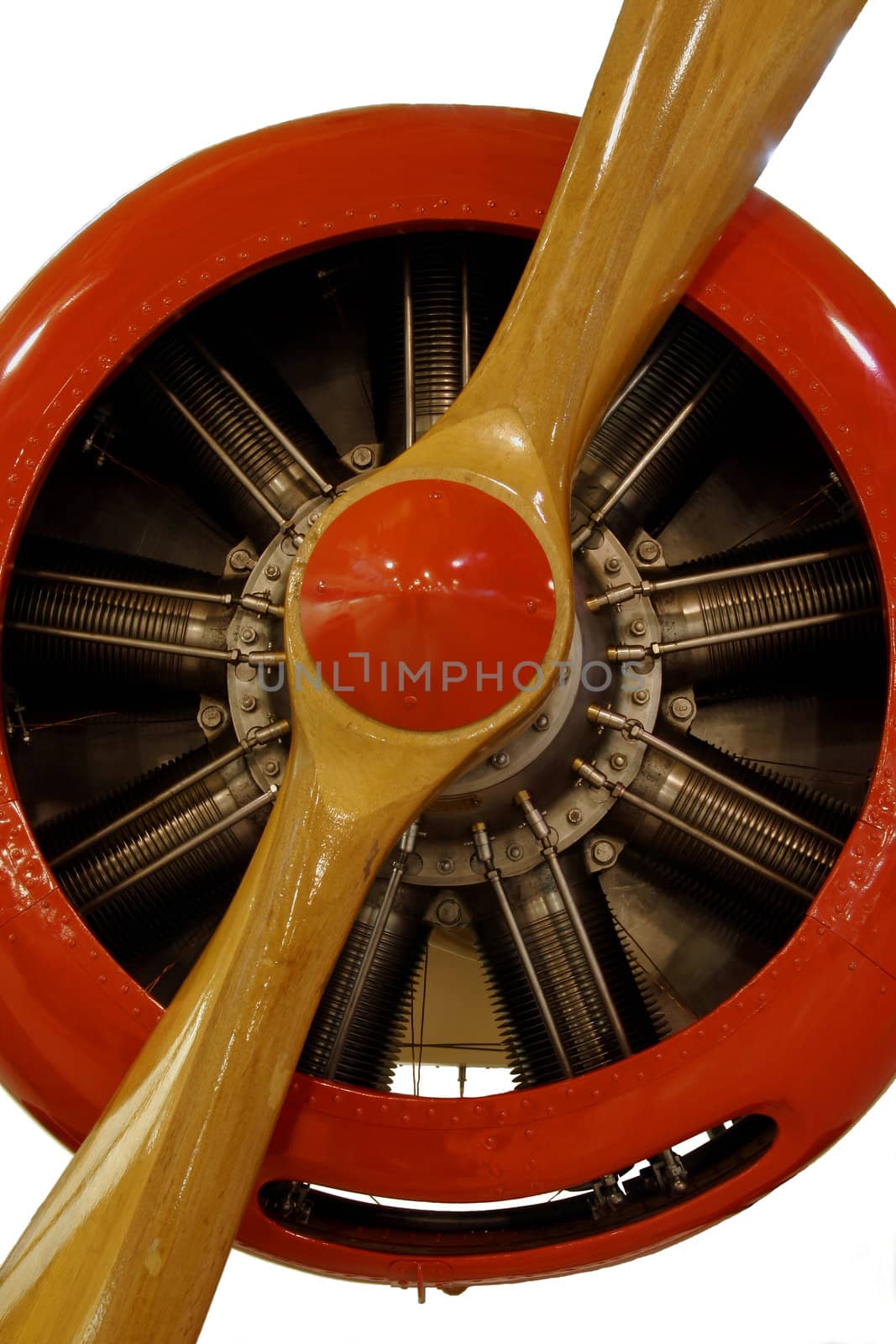 Wooden Propeller on a Red Plane