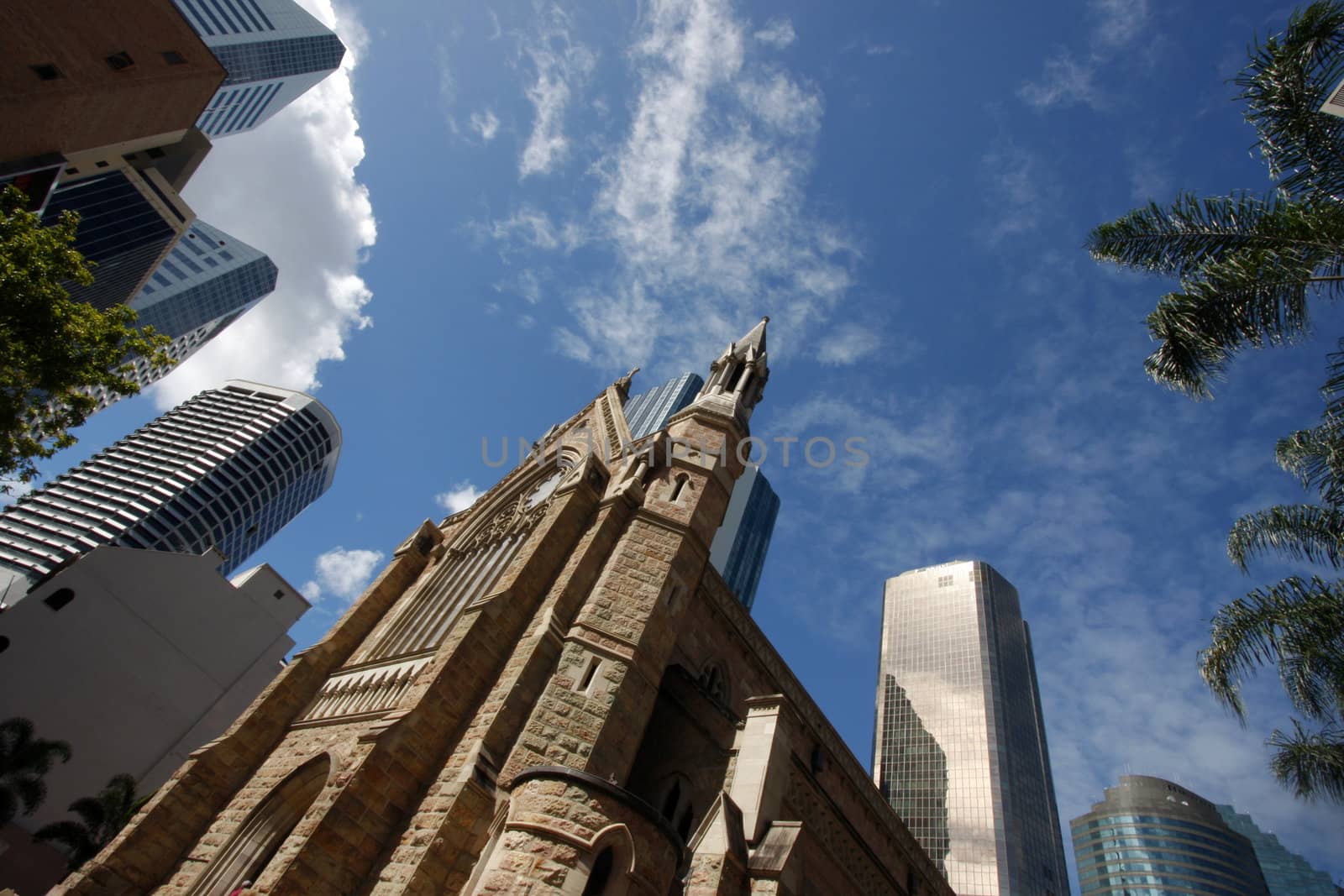 Old and modern tall buildings