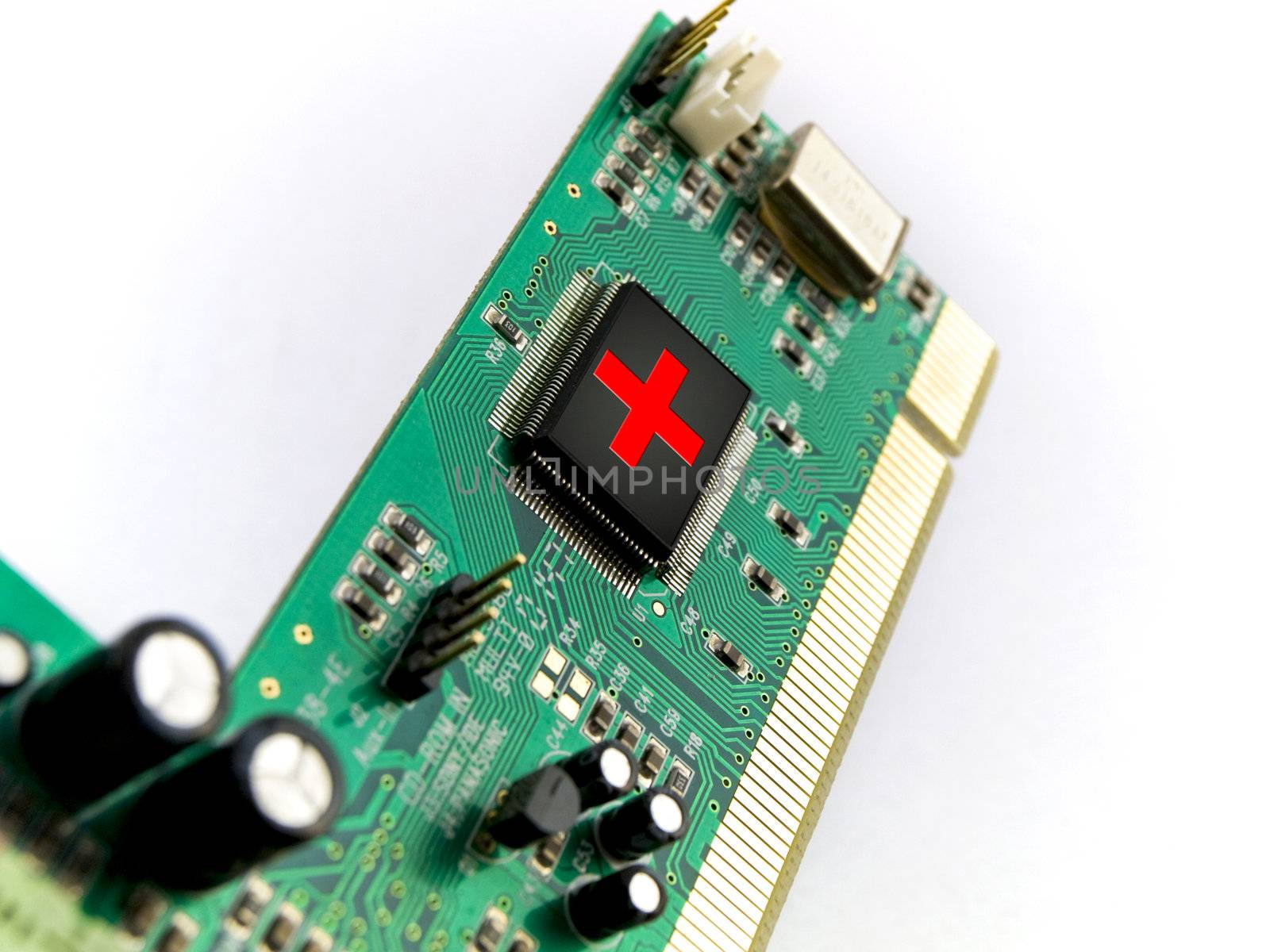 PC Help Circuit Board PCI on White Background by bobbigmac