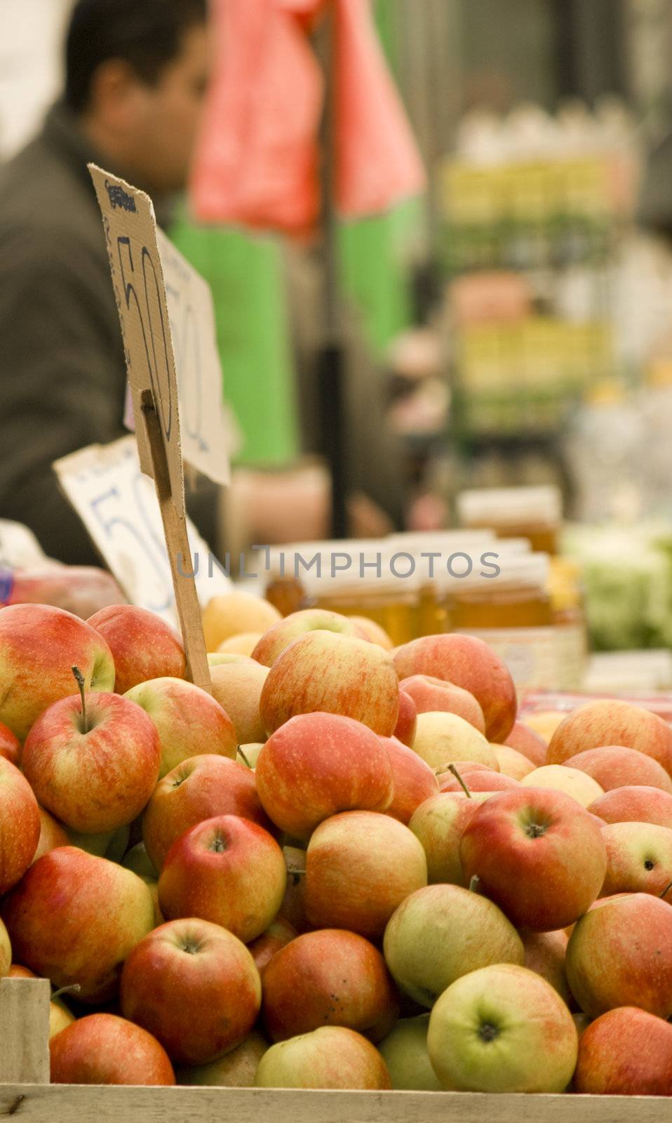 Apples at flow market Zeleni Venac in Belgrade, Serbia