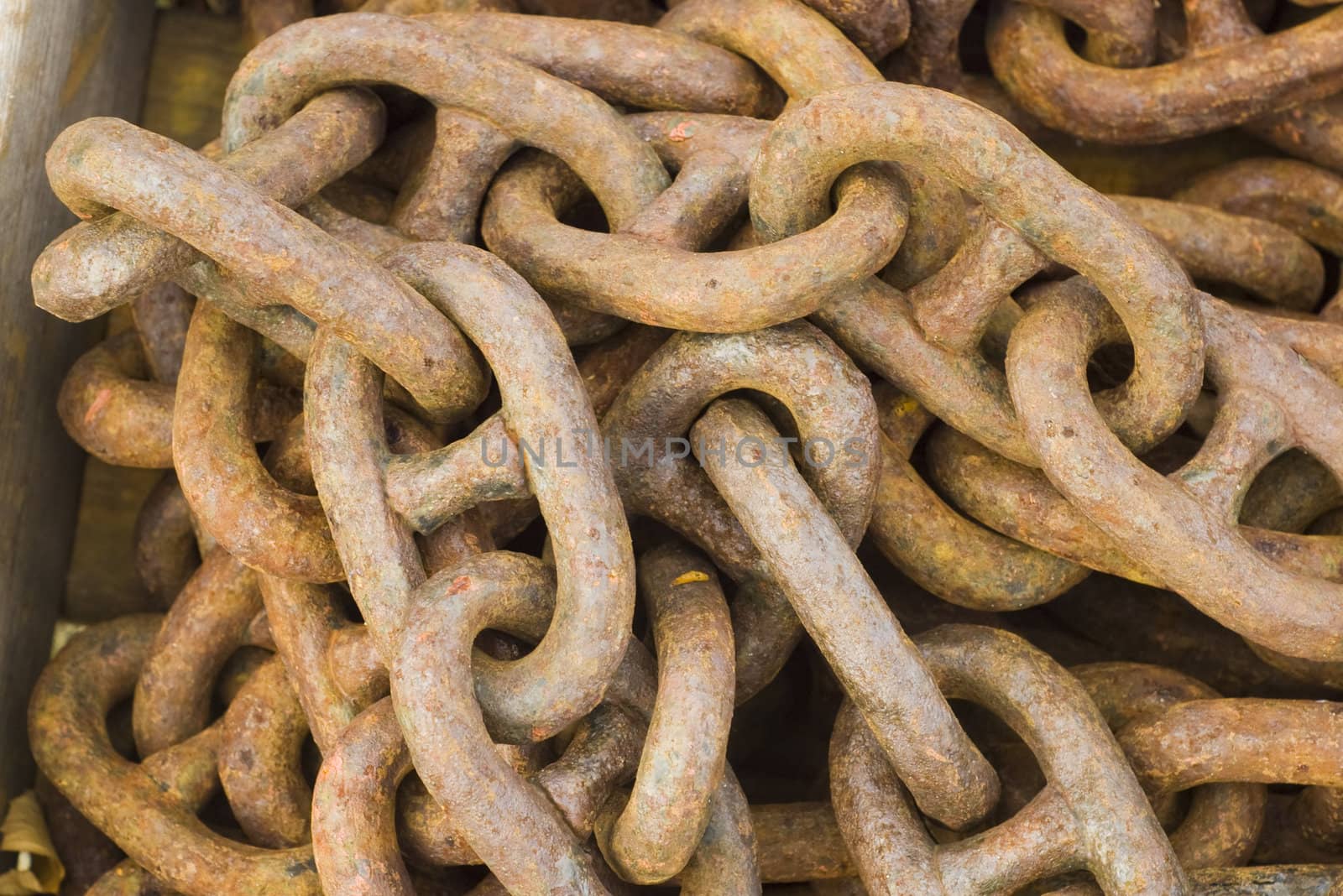 Close up view of iron chains
