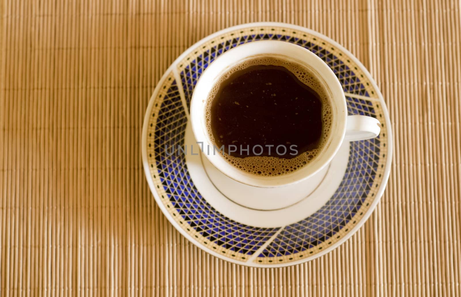 Perspective view - cup of black / Turkish coffee