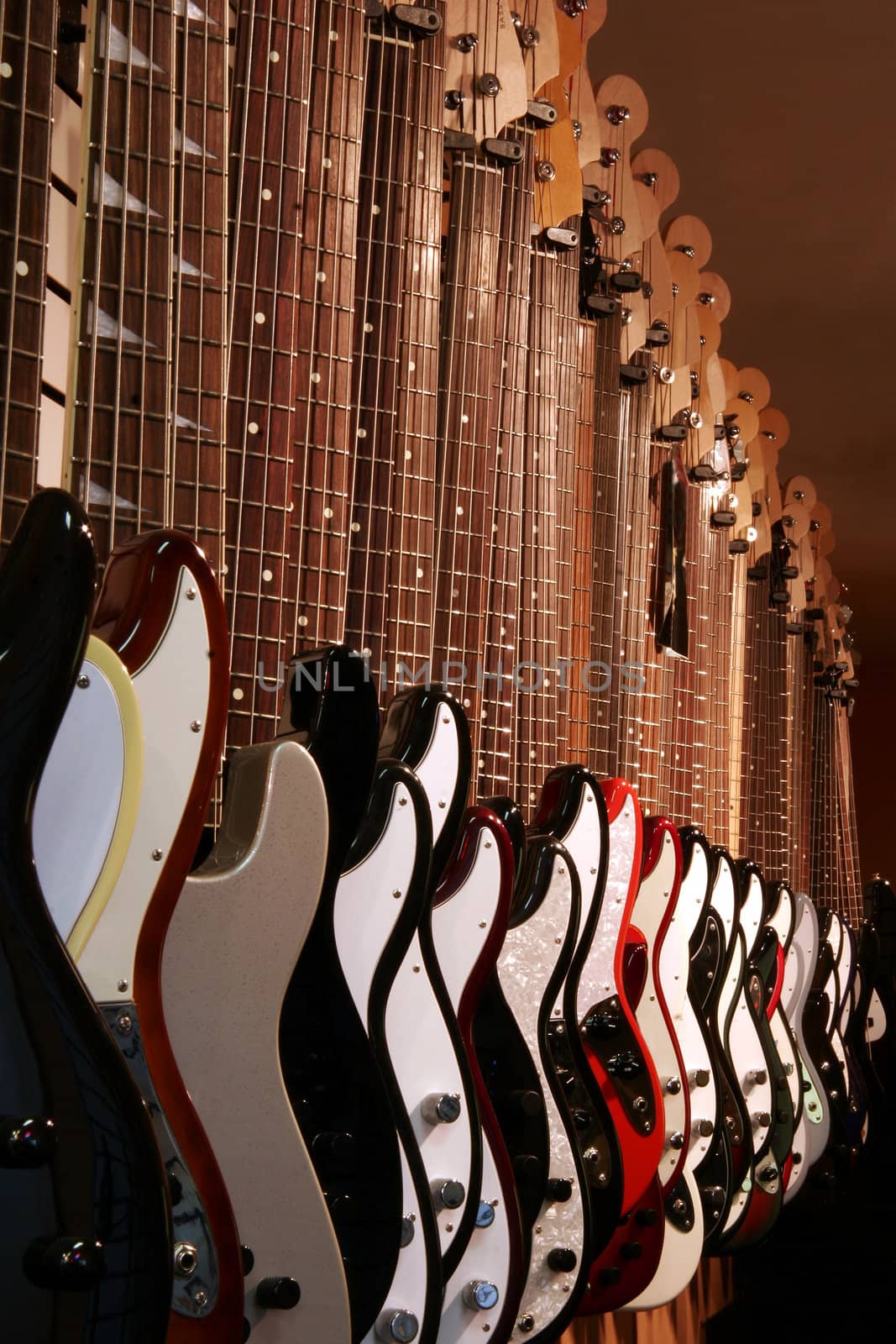 Guitars in a row