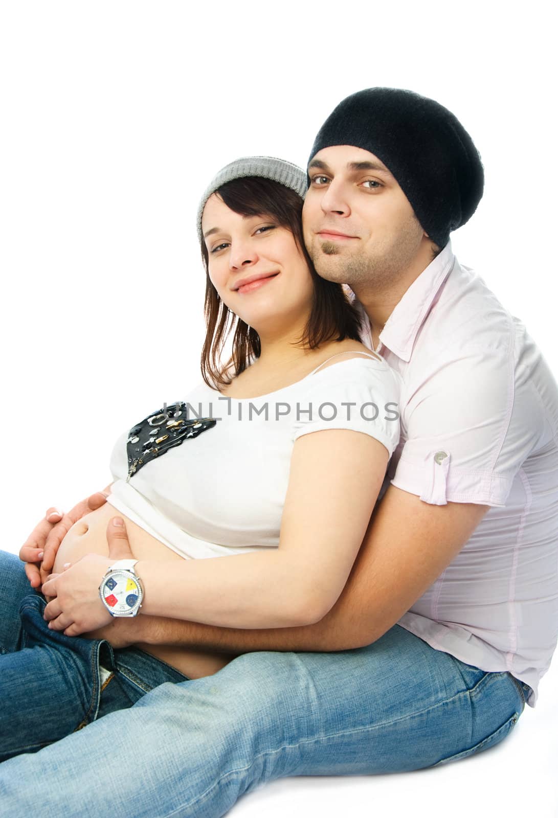 happy pregnant woman and her husband by lanak