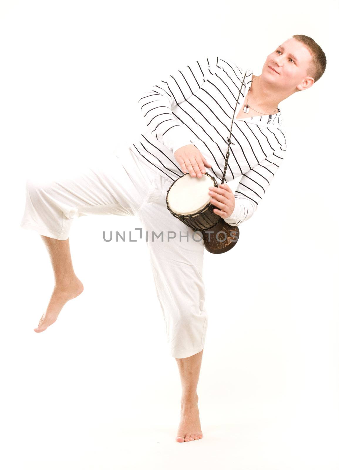 Dancing boy with tambourine by mihhailov