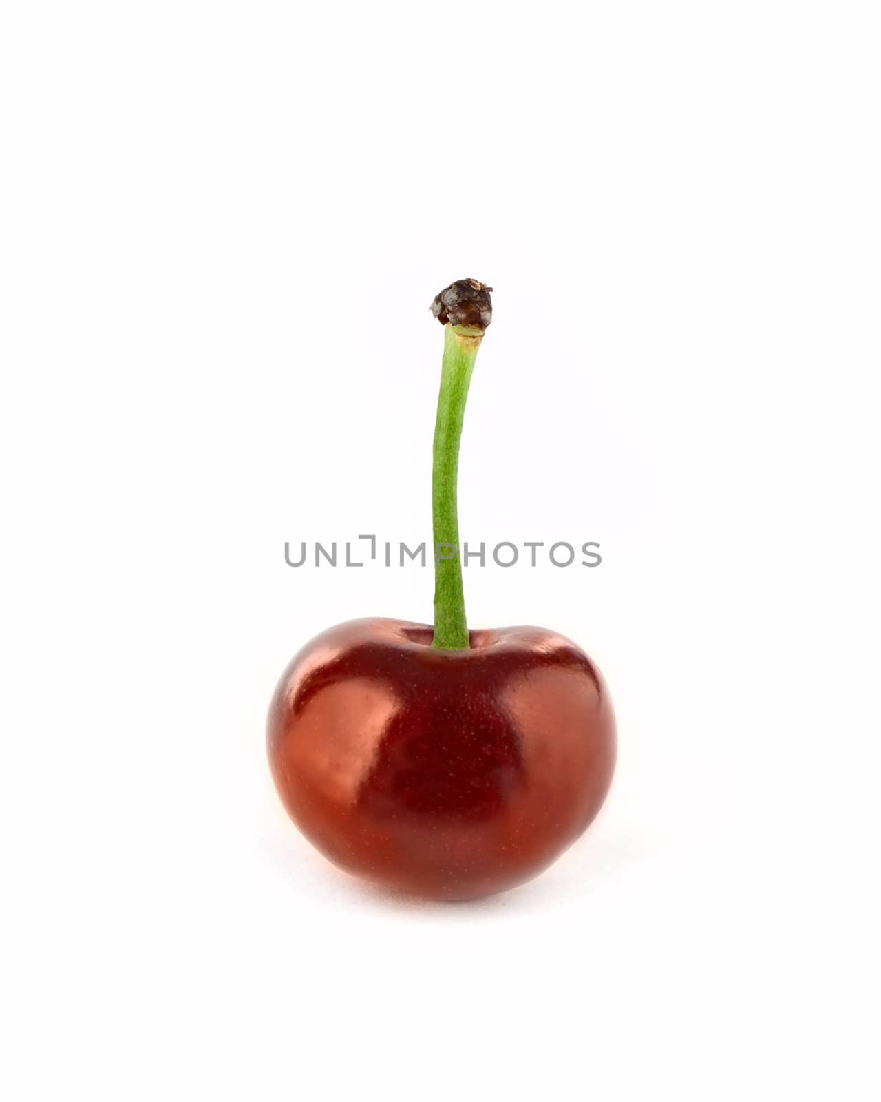 One red cherries isolated on white background