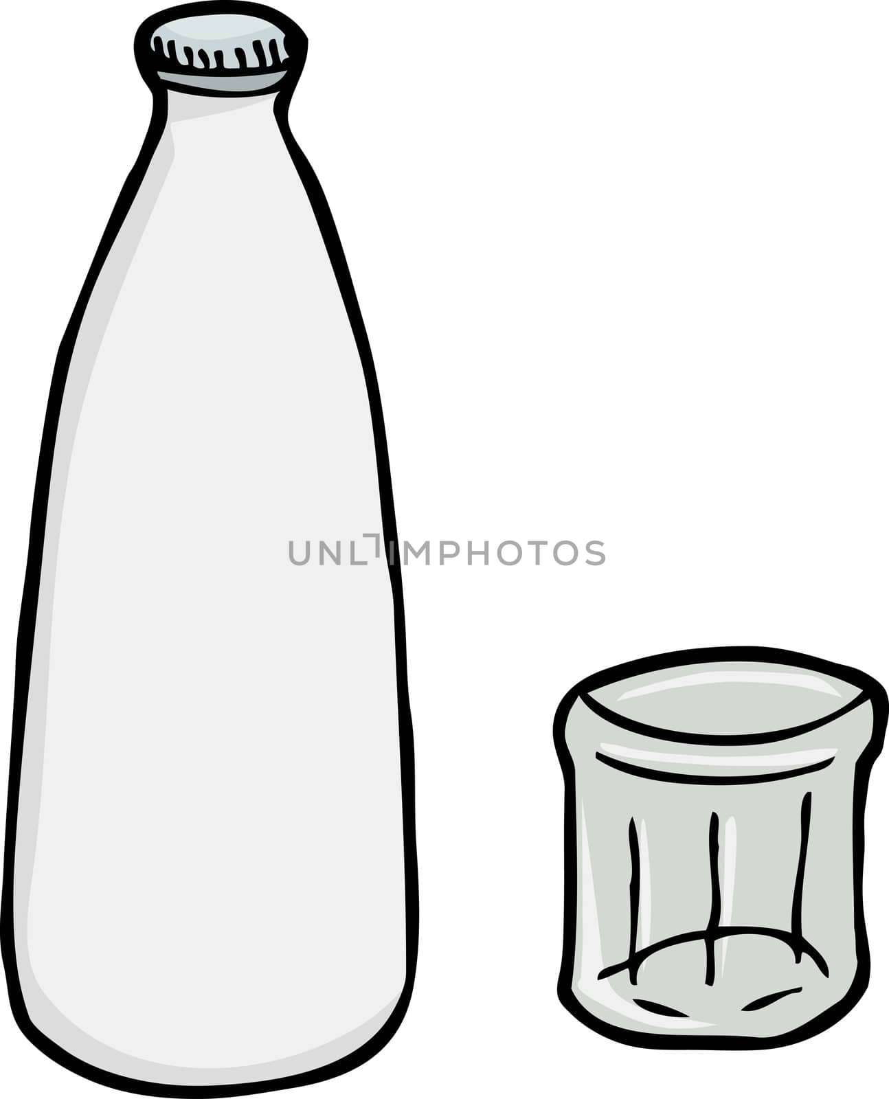 Milk Bottle With Glass by TheBlackRhino