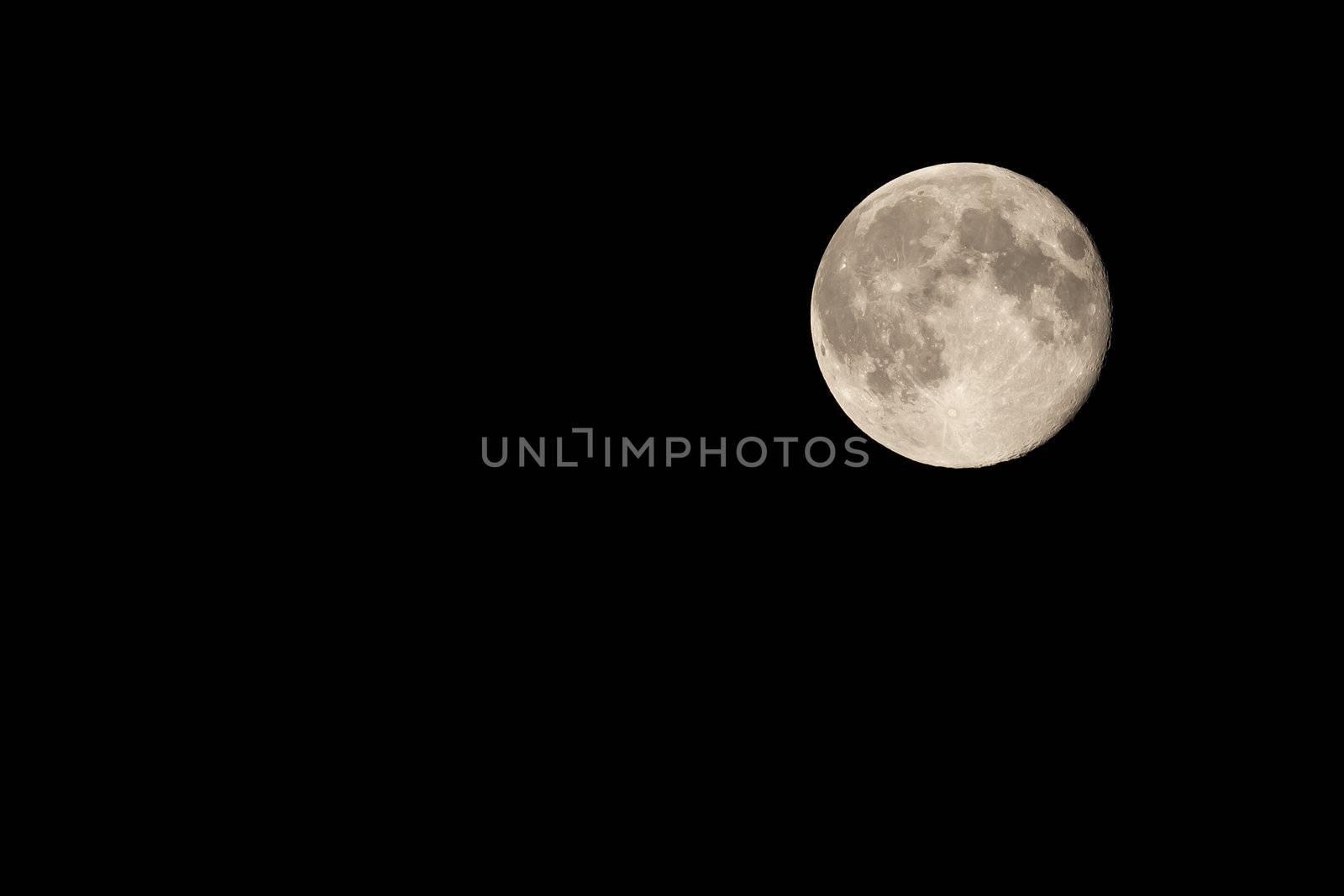 Full Moon on Night Sky Waning by One Day by scheriton