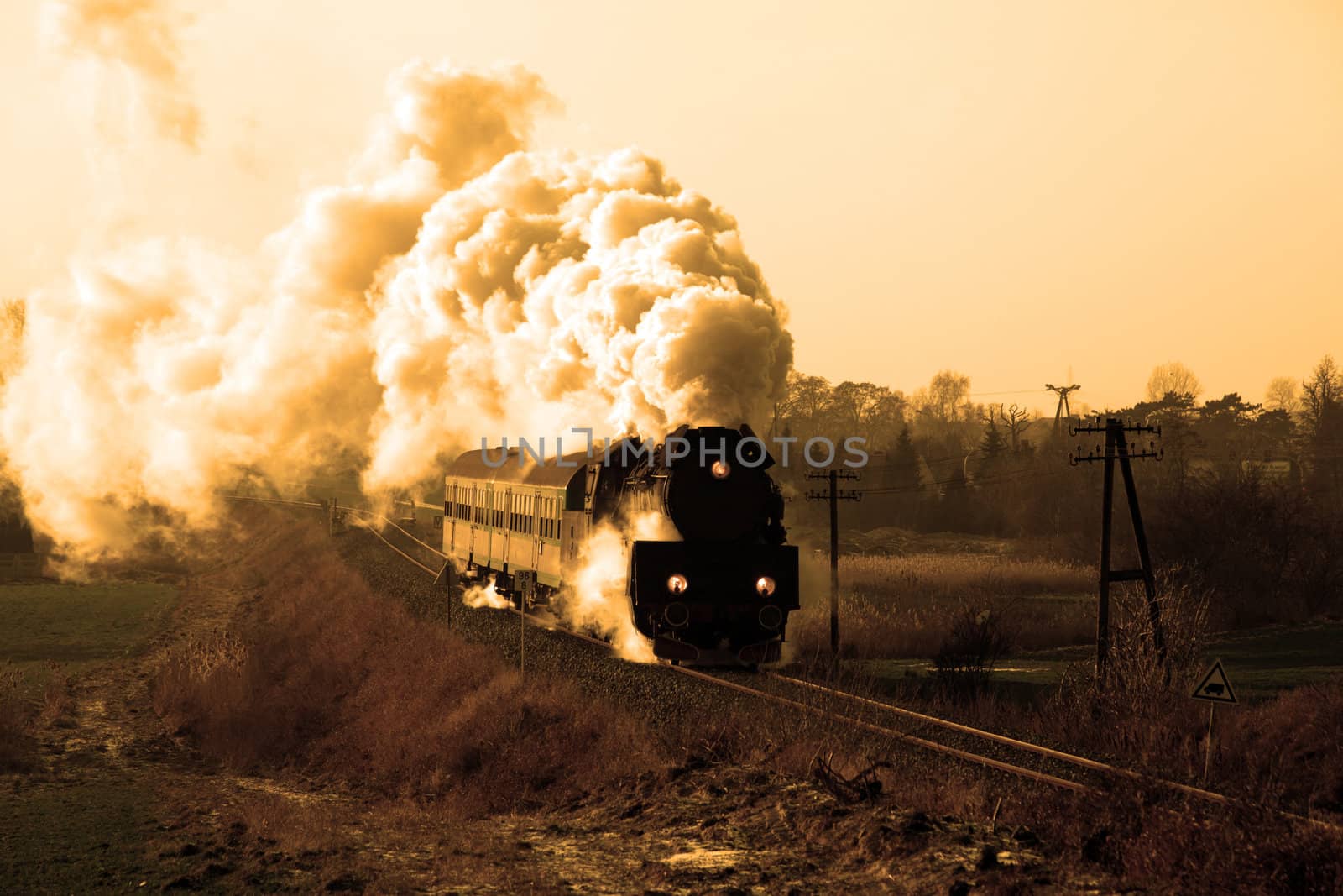 Old retro steam train by remik44992