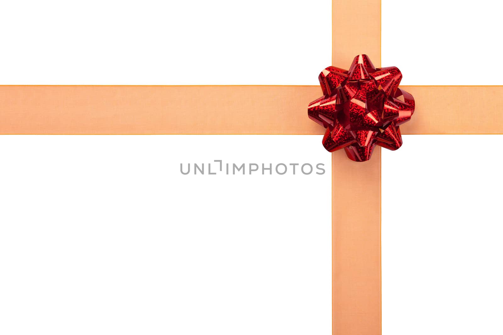 Gift Wrap with Orange Ribbon with Red Bow by scheriton