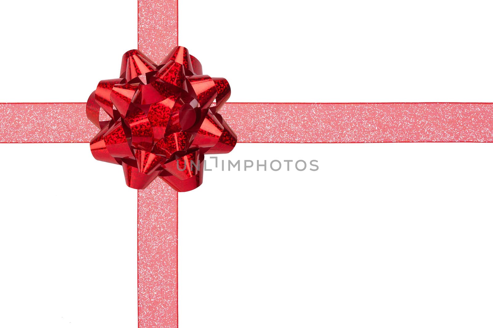 Gift Wrap with Red Sparkly Ribbon and Red Shiny Bow by scheriton