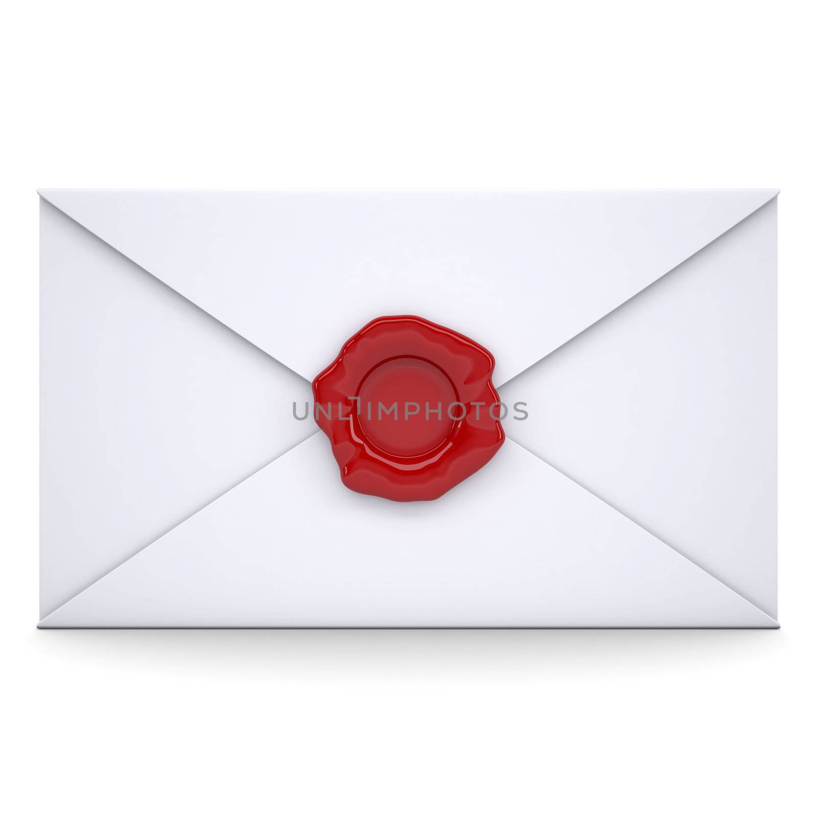 White envelope with a red seal by cherezoff