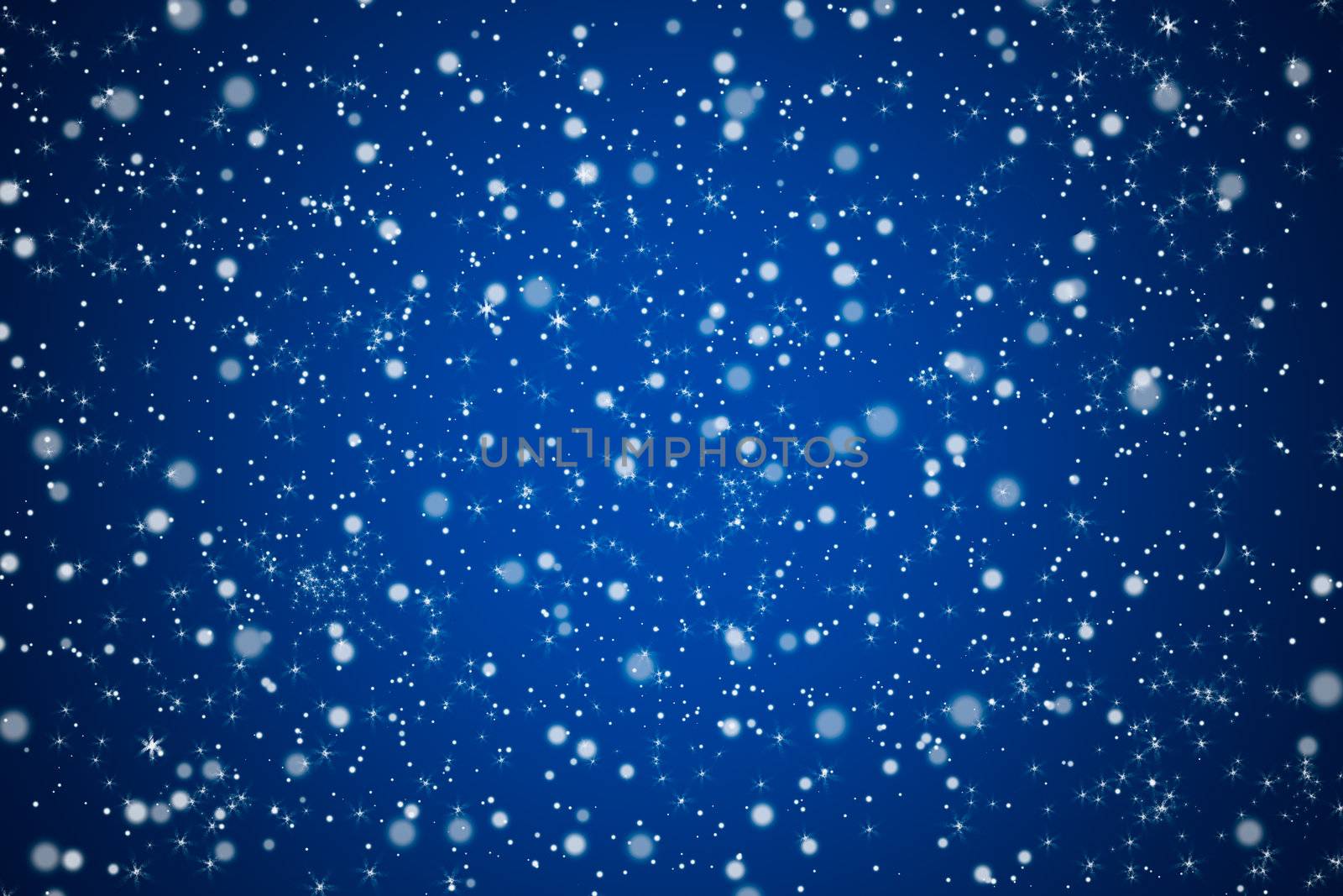 Pretty Blue Night Sky with Stars and Lights Background
