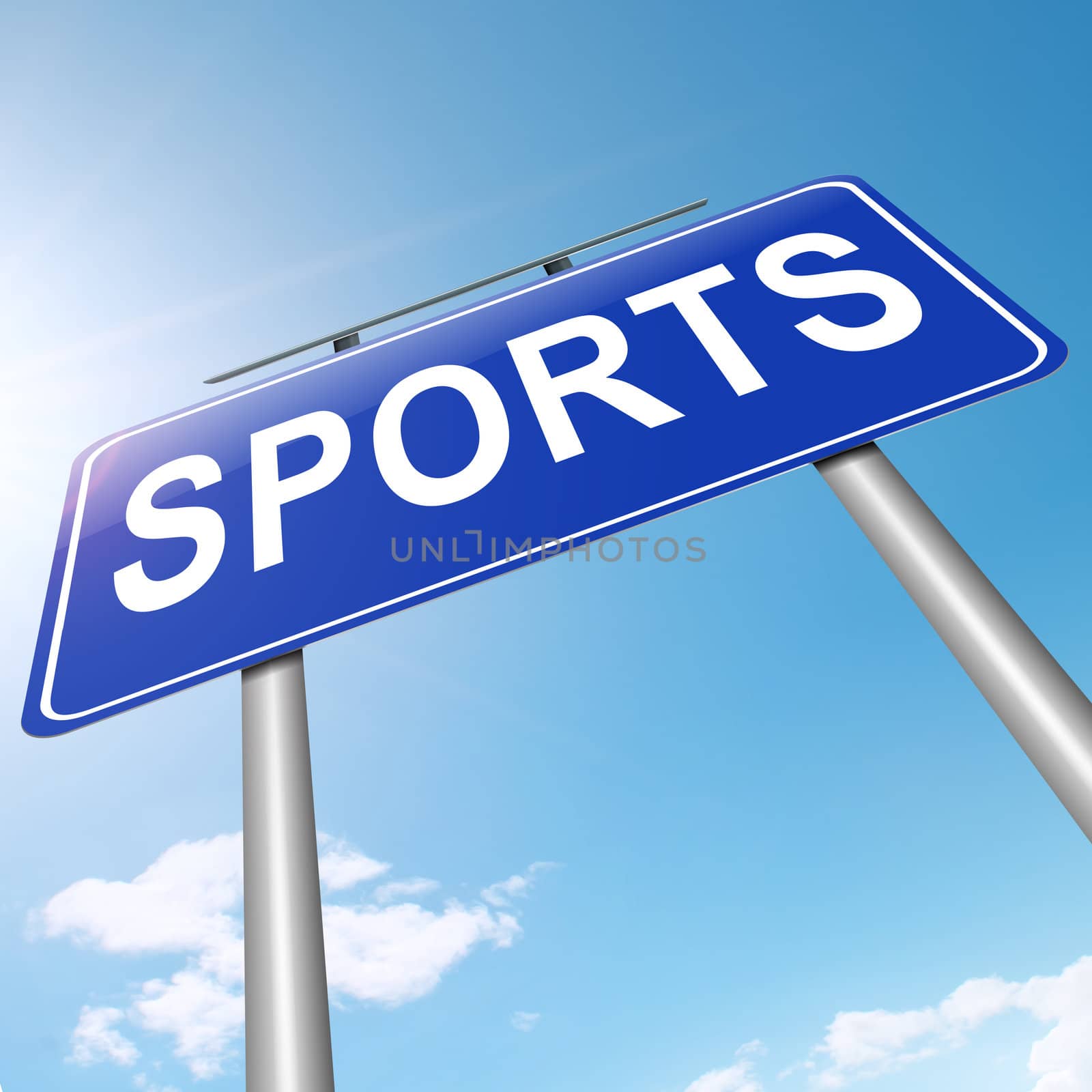 Illustration depicting a sign with a sports concept.