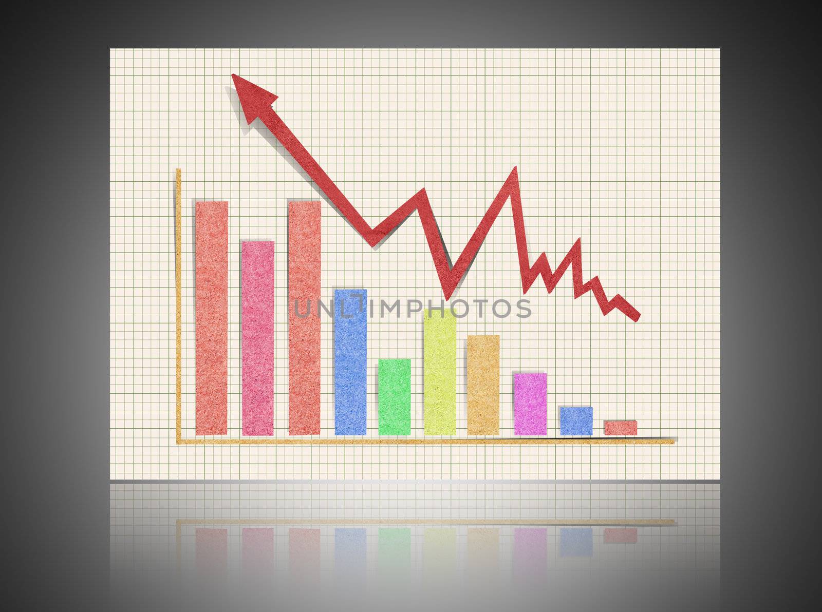 graph showing rise in profits  ����  recycled paper craft stick