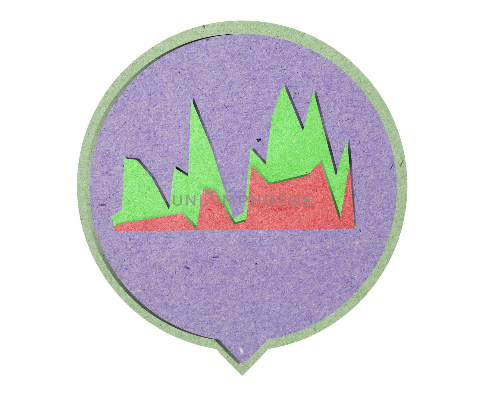 icon graph  with recycled paper craft stick