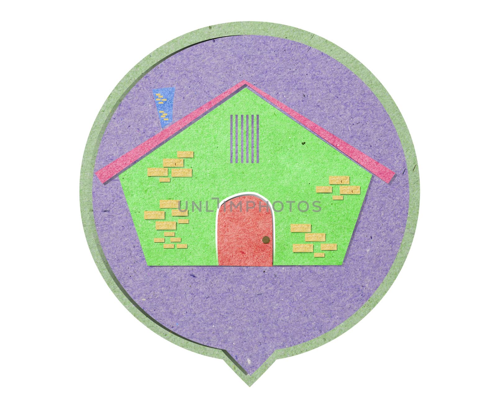house cut from recycle paper