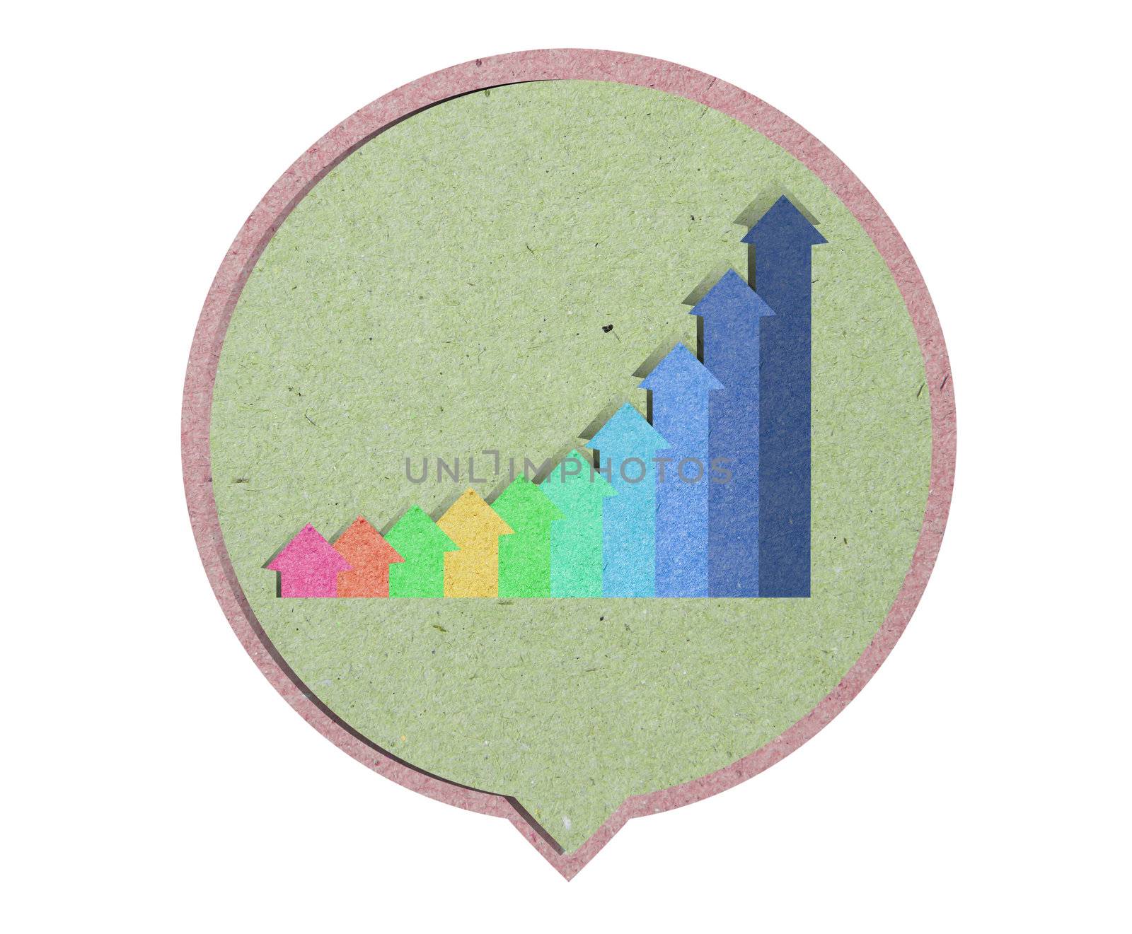 icon graph  with recycled paper craft stick