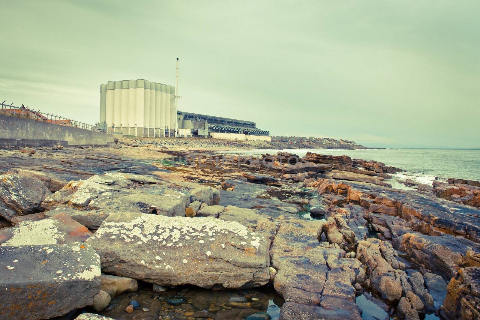 A whiskey distillery in Burghead, North Scotland
