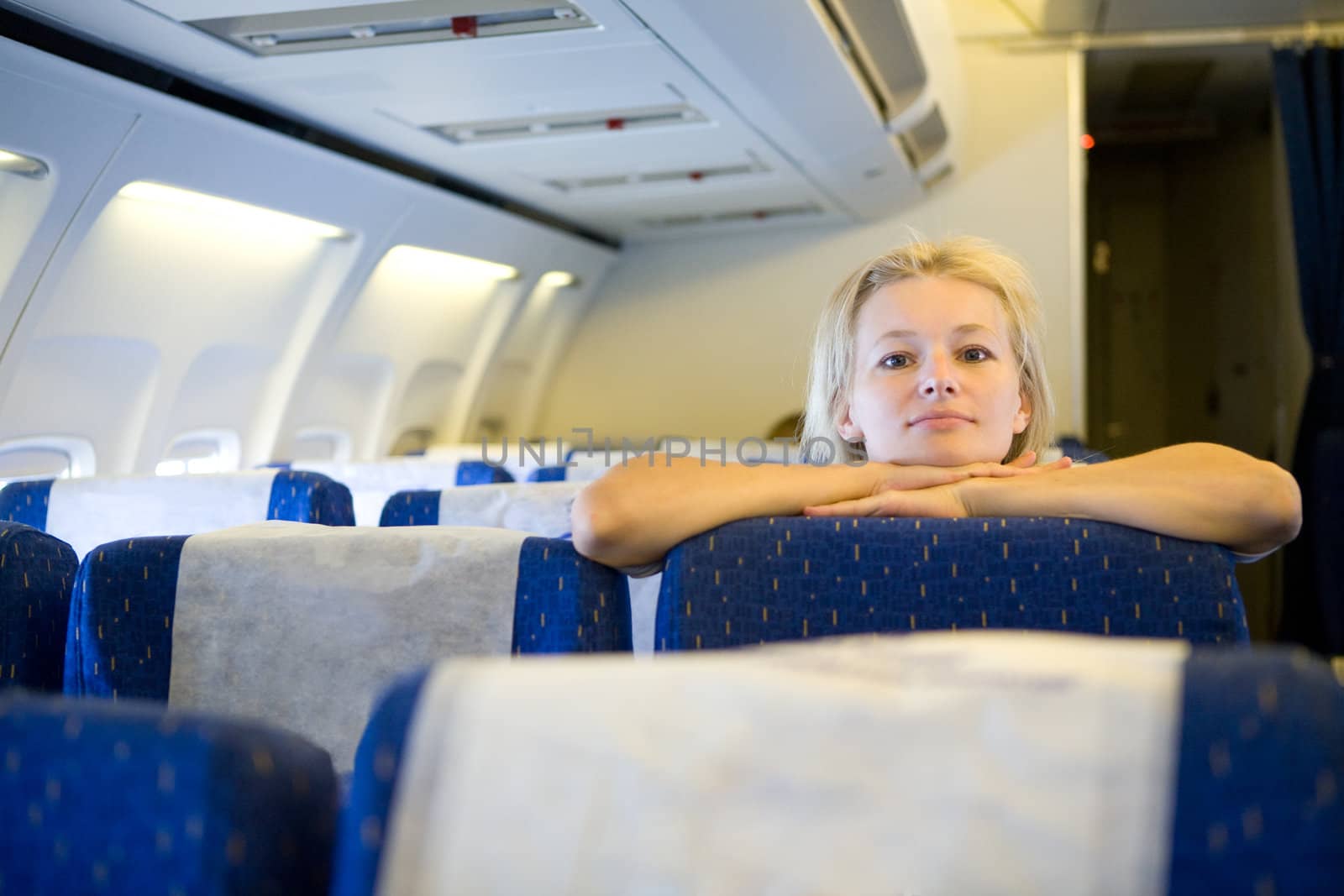 girl in the airplane