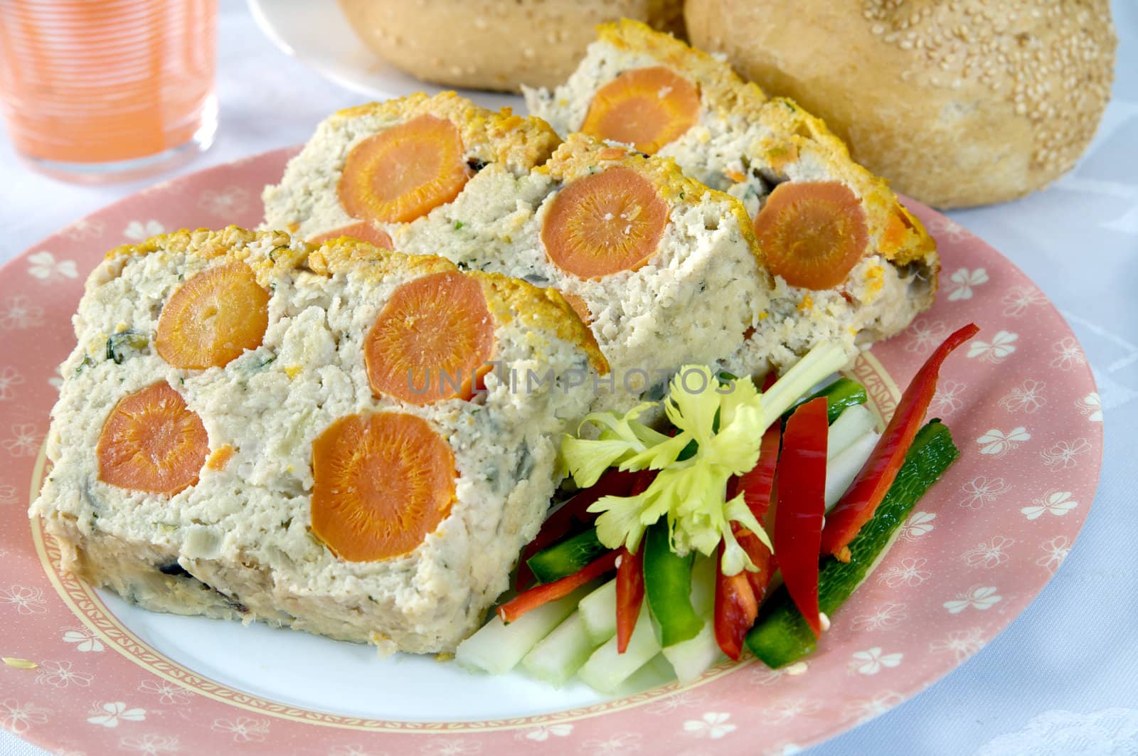 fresh turkey pate with carrots