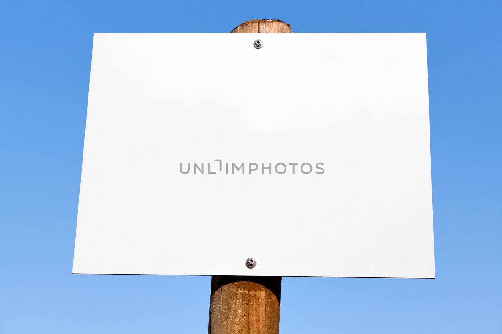 Empty billboard on blue sky, background