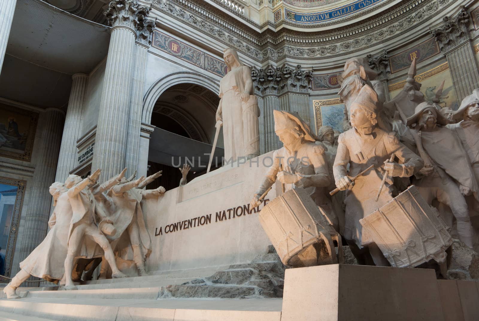 statues of the pantheon in Paris, France