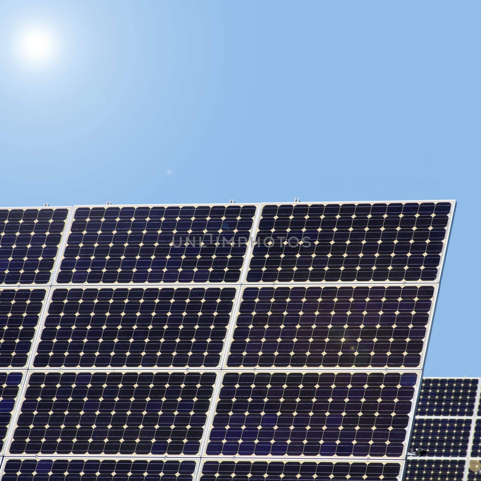 solar panels to generate electricity