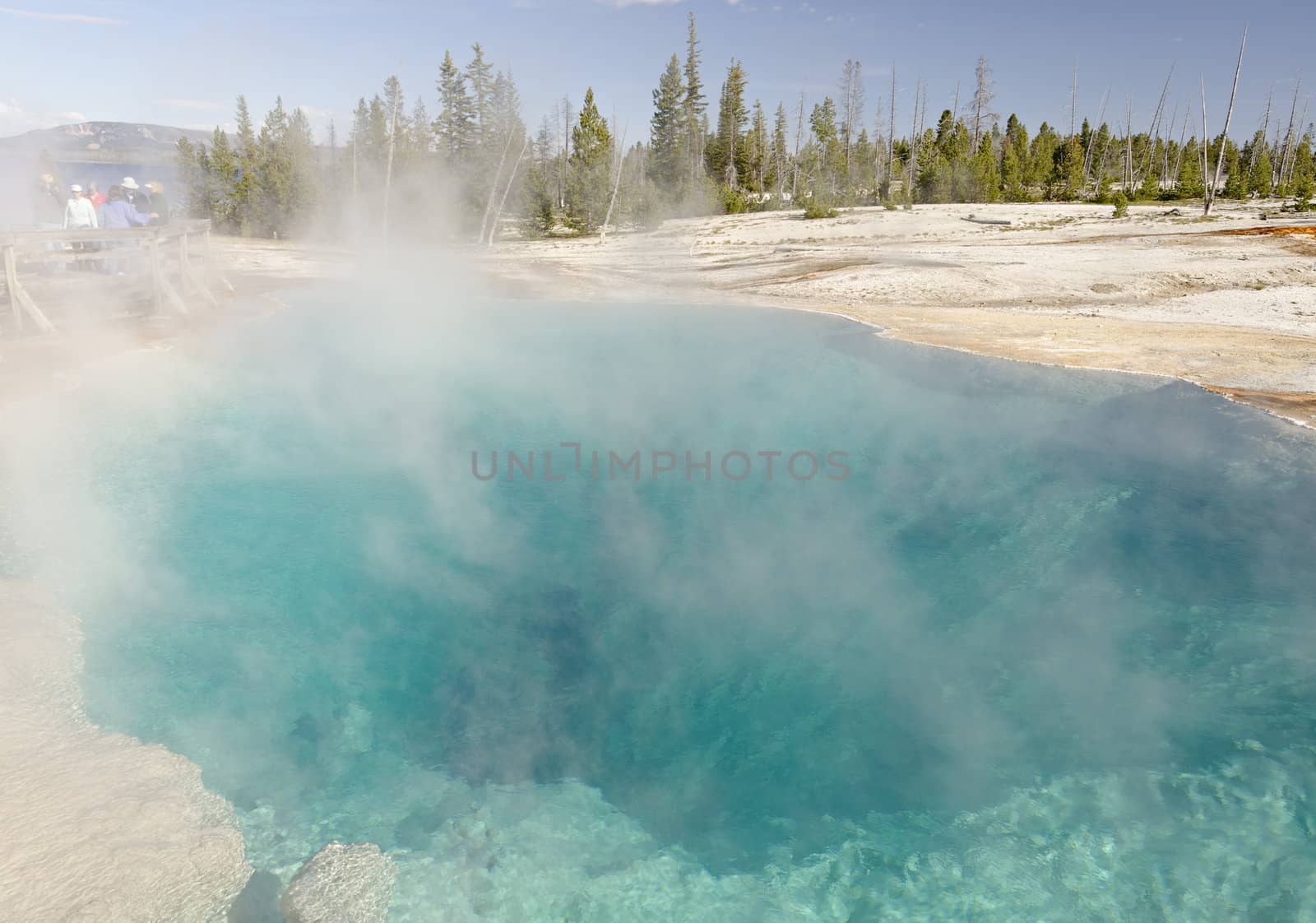 Abyss Pool in West Thumb Geyser Basin, Yellowstone National Park.