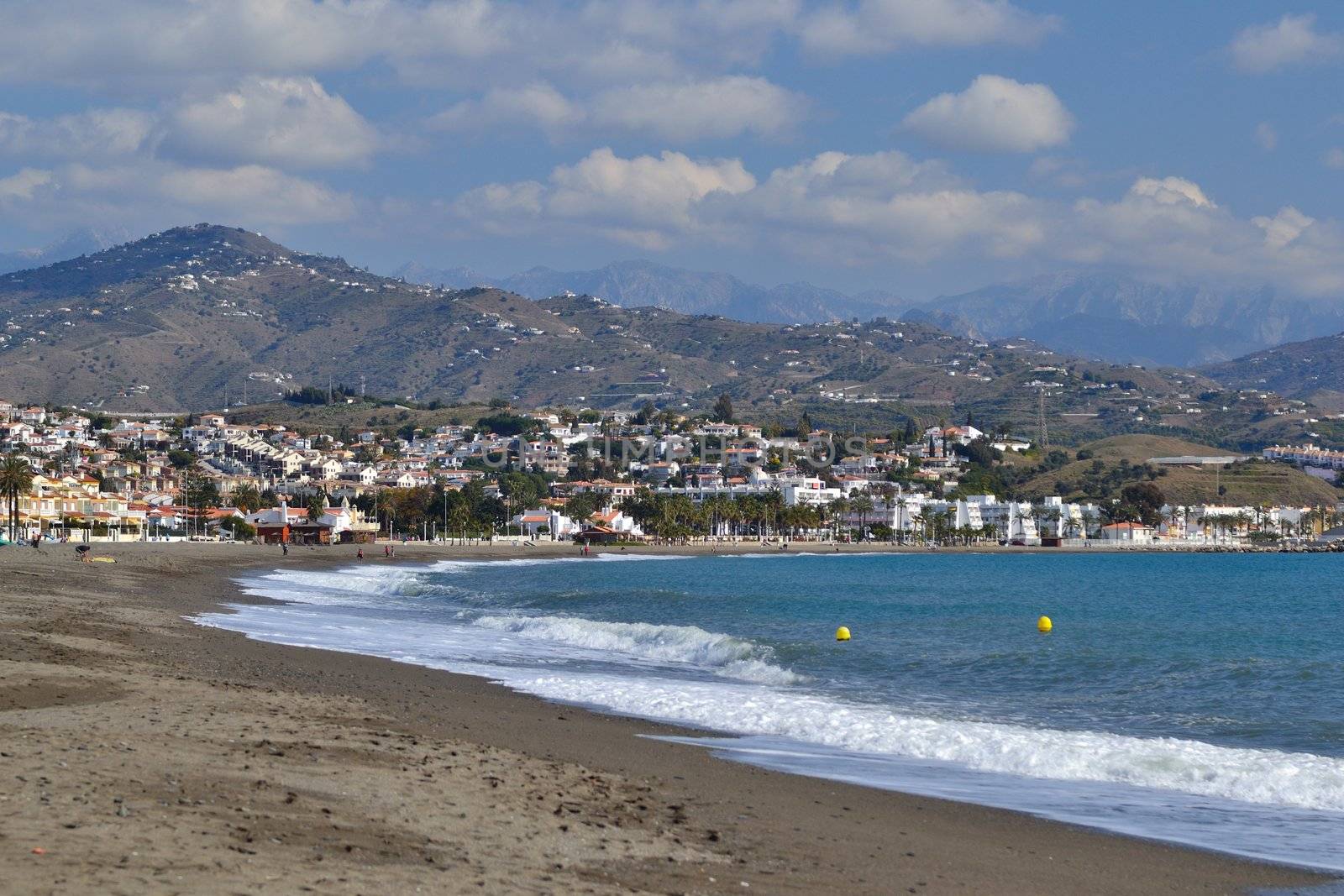 beaches of Nerja, a town fifty miles distant from Malaga