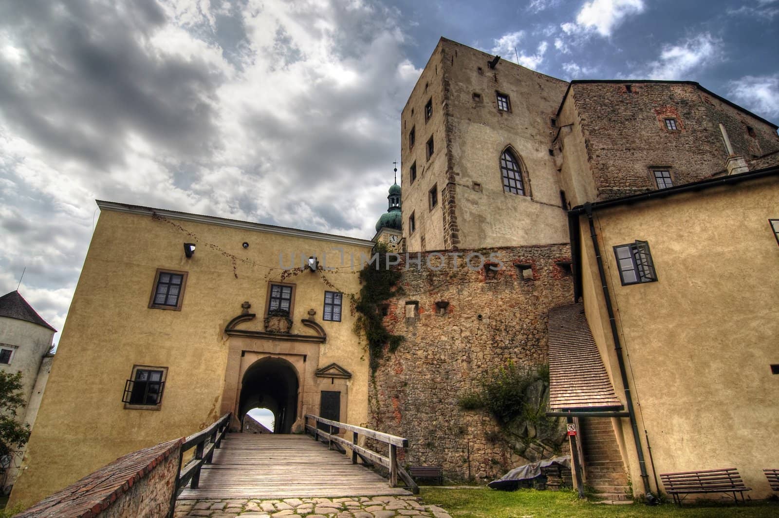 The Buchlov castle is a royal castle that along with Bare Hill and Saint Barbara’s Chapel belongs to significant dominants of Chriby mountains in Moravian Slovakia, which is a region in south-eastern Moravia in the Czech Republic. The castle was built approximately in the first part of the 13th century. 
Buchlov castle, Moravia, Czech republic.