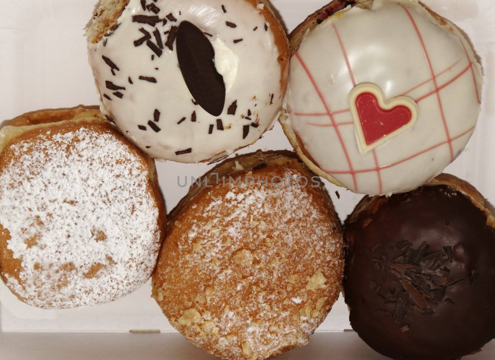 five  various  bavarian donats