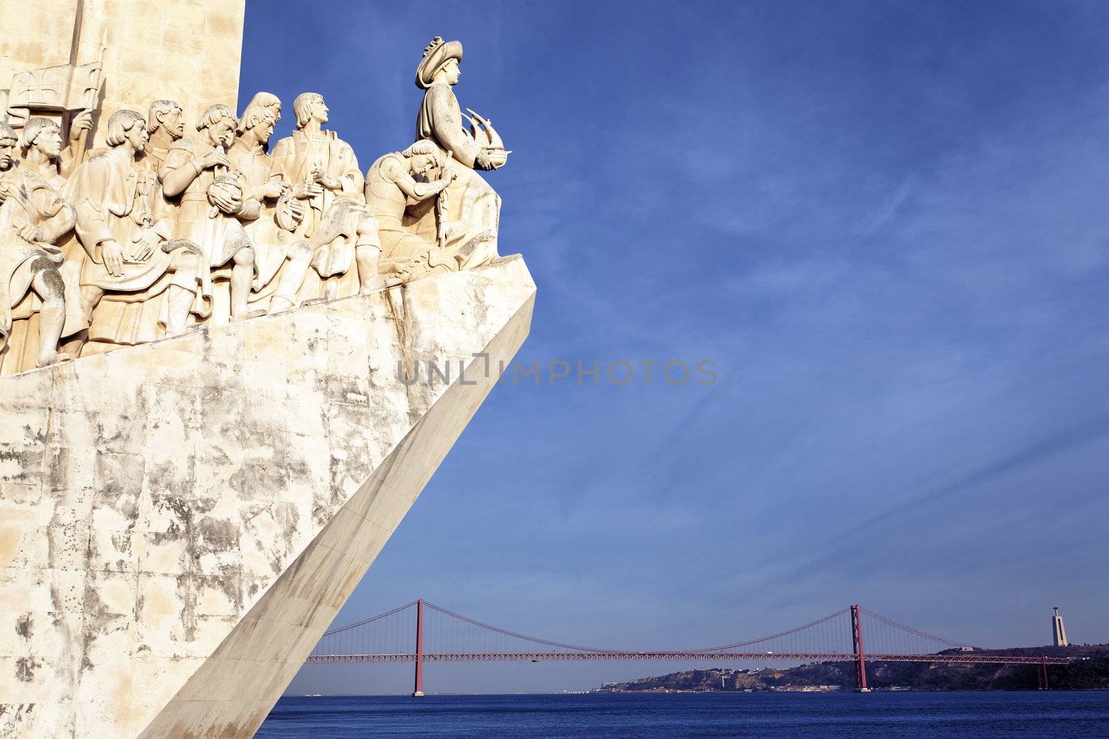 view of Padrao dos Descobrimentos, monument in Lisbon