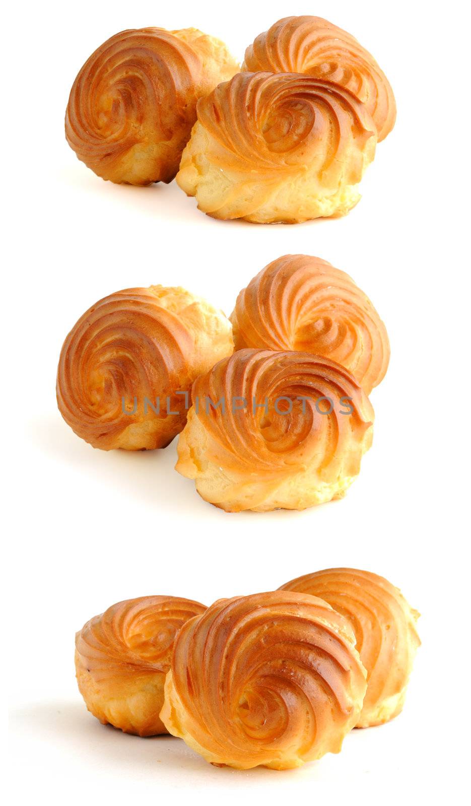  Eclairs on a white background by Apolonia