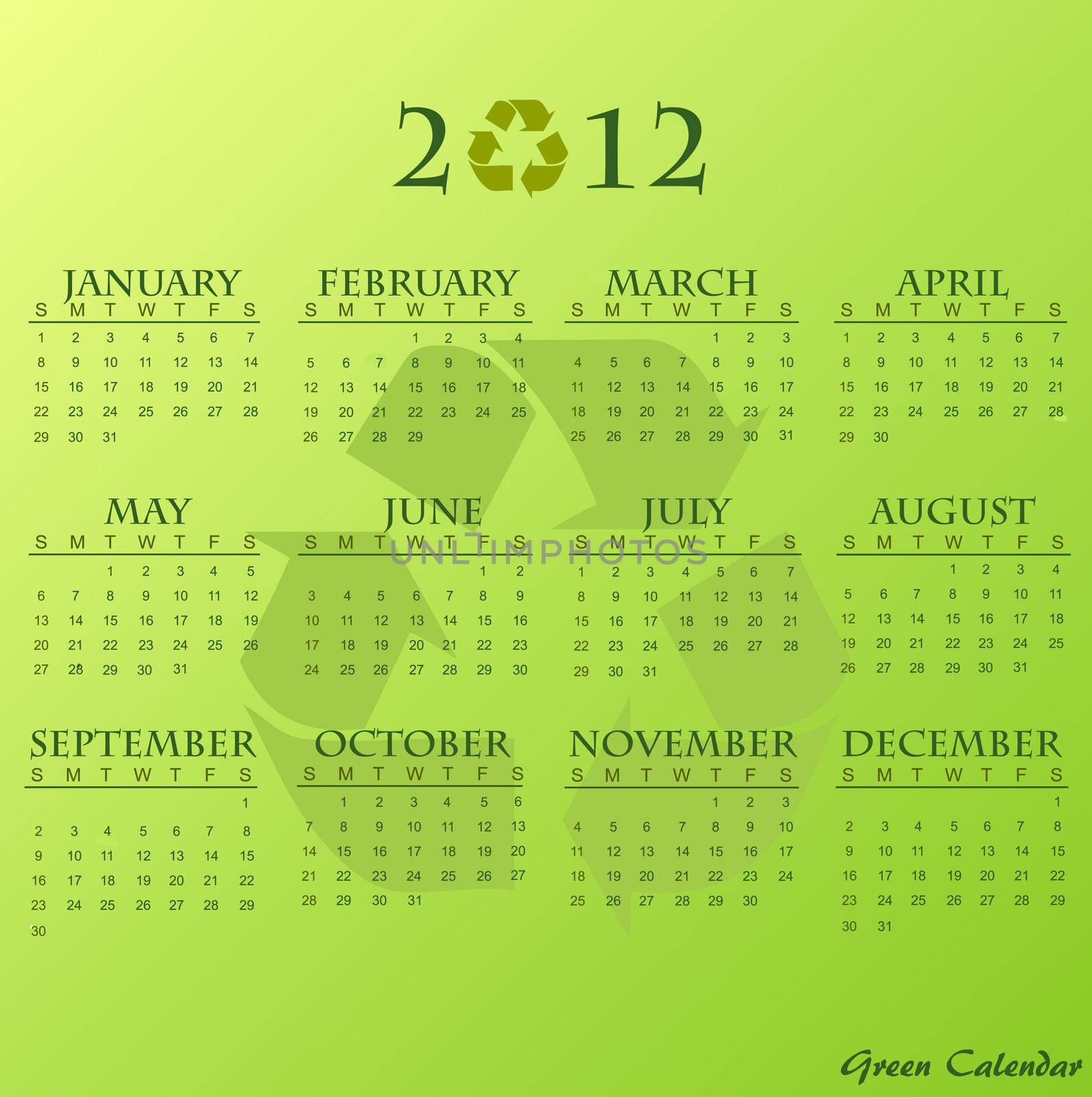 2012 Green Calendar by nmarques74