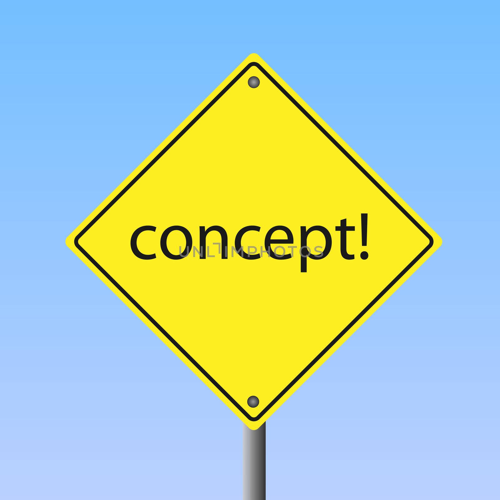 Image of a "concept" sign against a blue sky background.