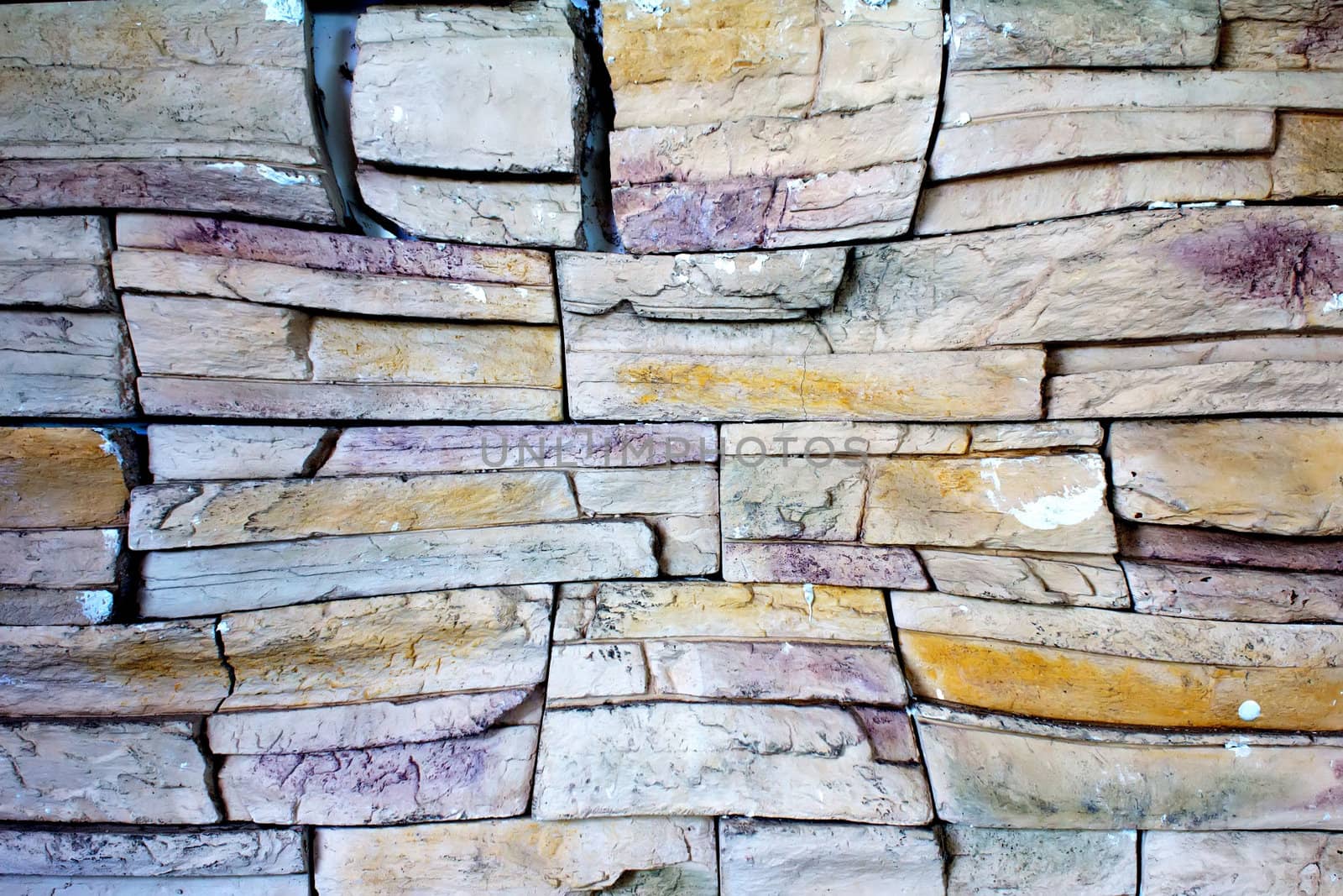A modern brick wall with colorfull