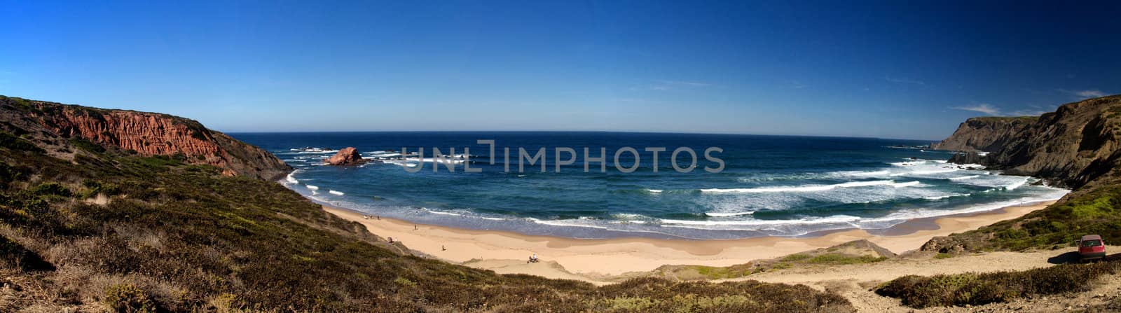 View of a beautiful bay on the Sagres region, located on the Algarve, Portugal.