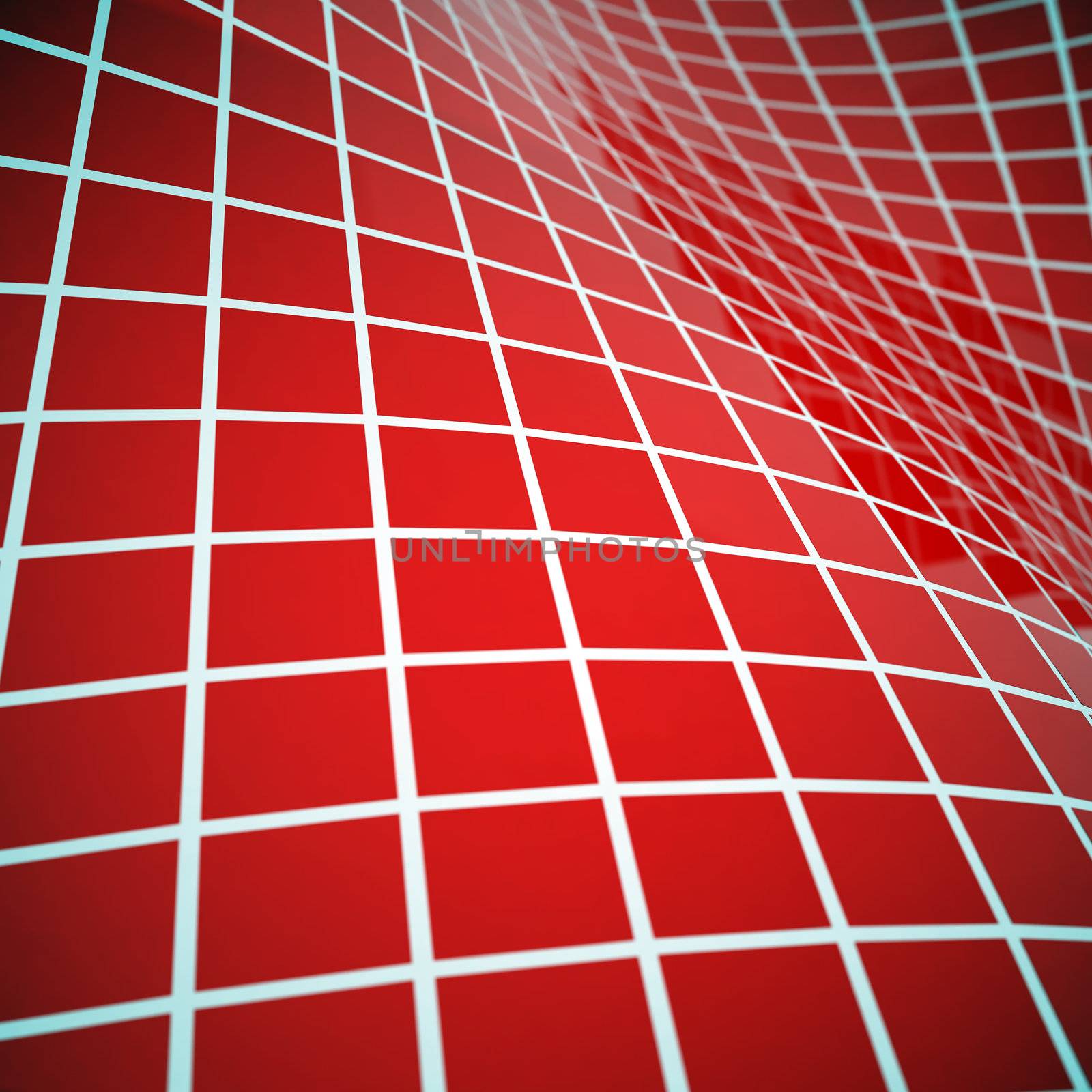 Abstract wavy pattern from red blocks