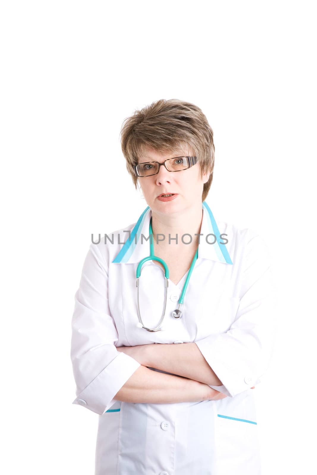 a doctor on white background