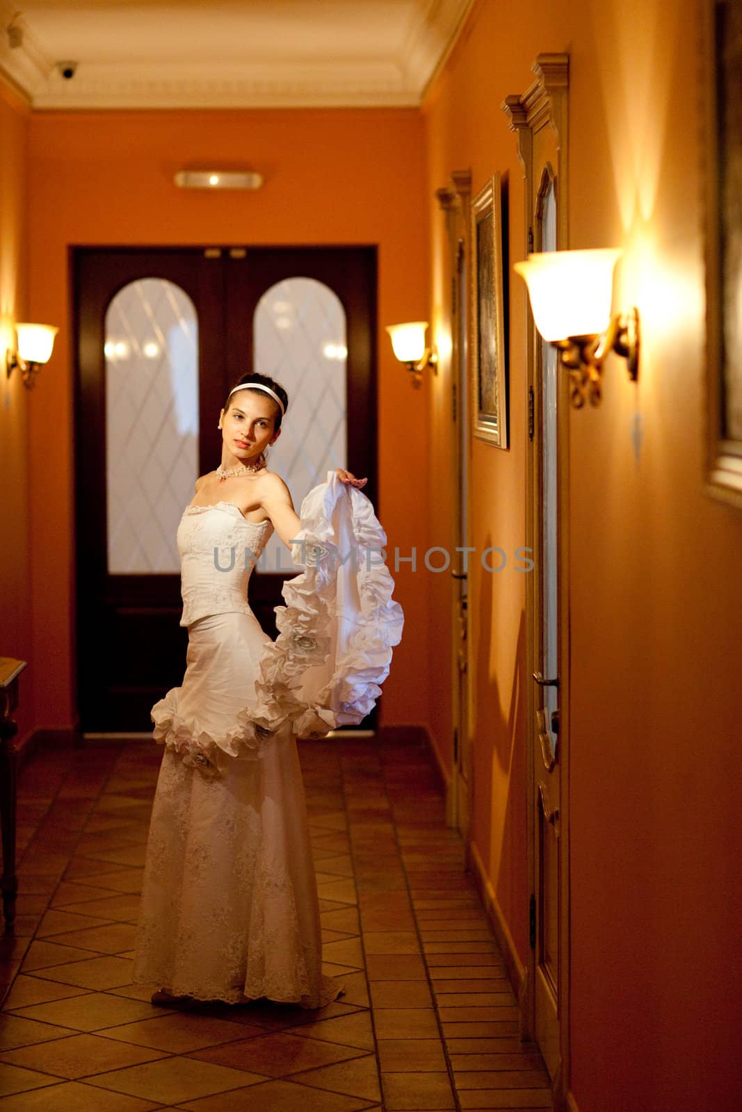 magic dance of a bride with a dress 