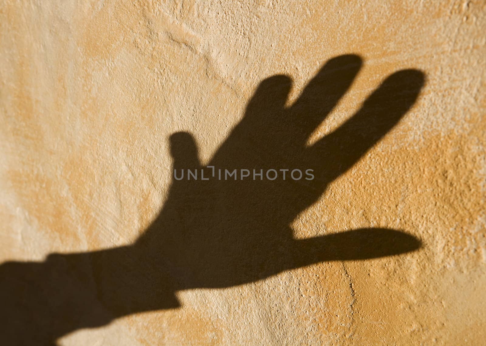 Shadow of a hand on the wall